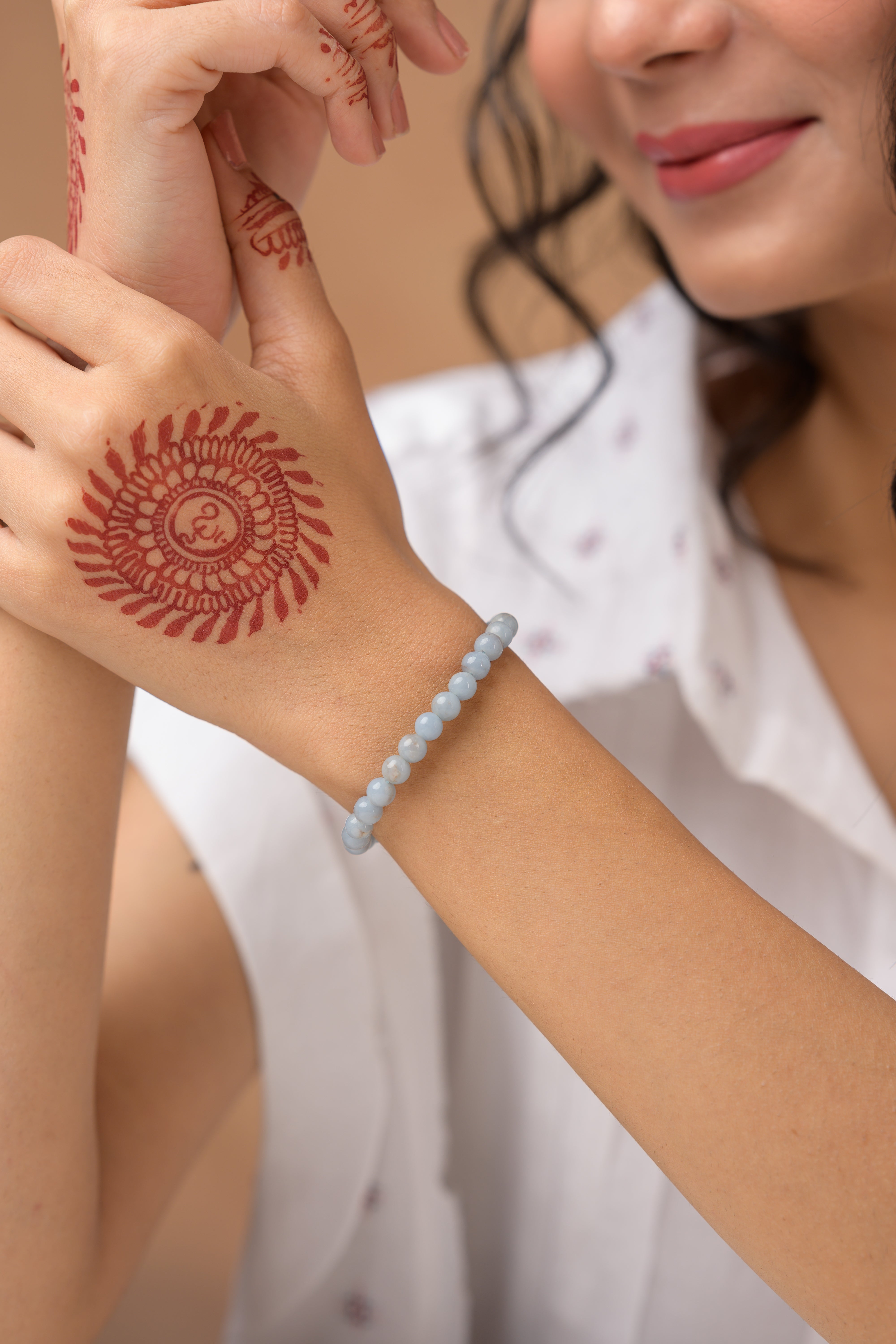 Angelite Bead Bracelet