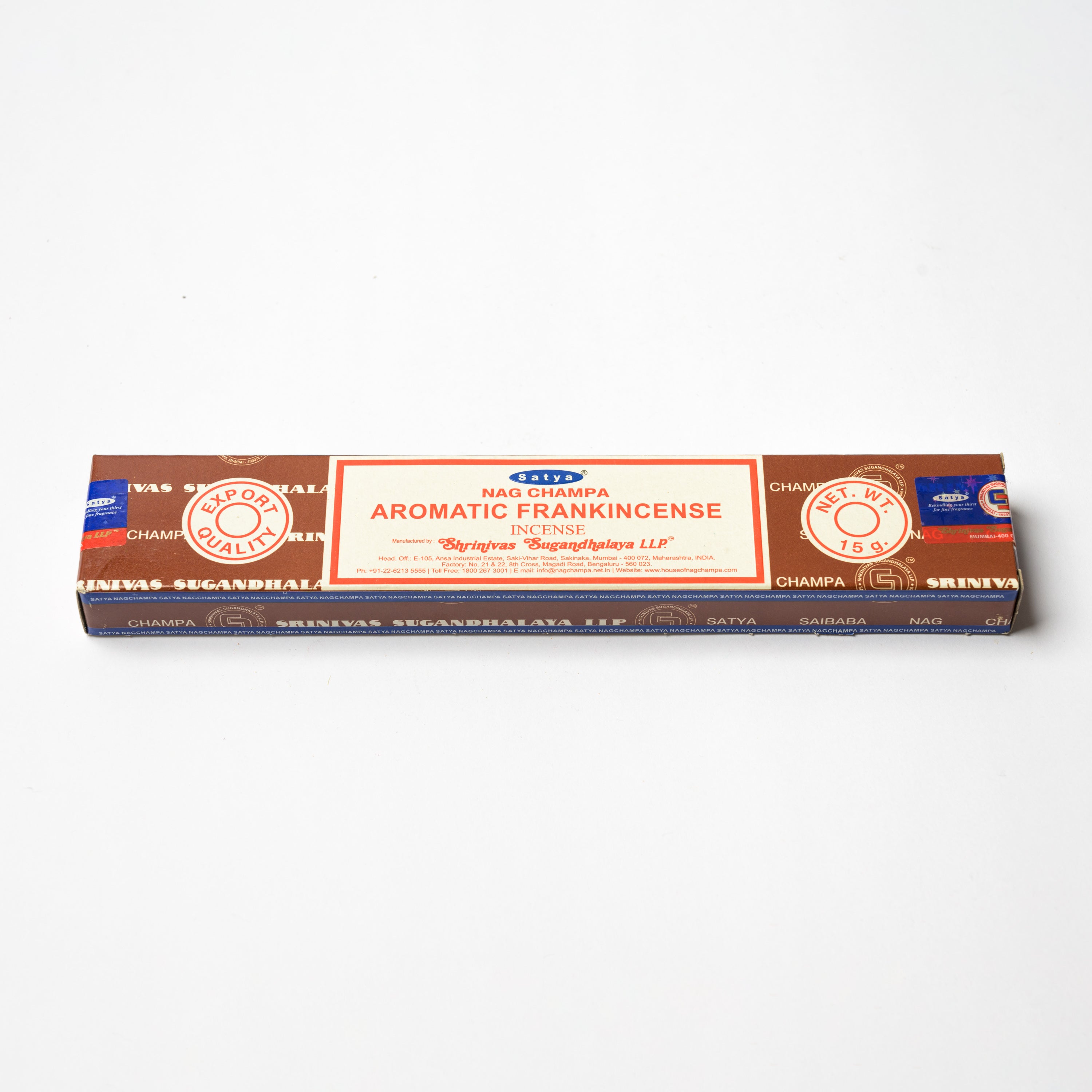 Stick Incense - Satya Nag Champa - Aromatic Frankincense