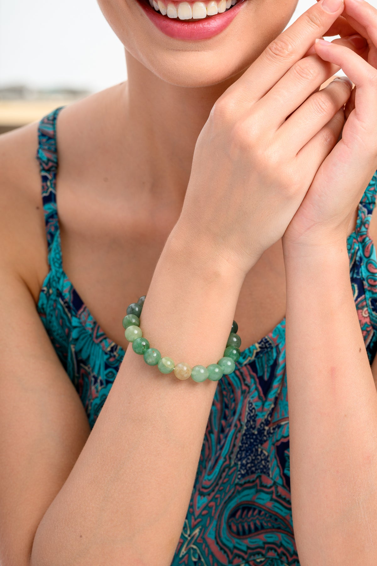 Blue Apatite Bead Bracelet