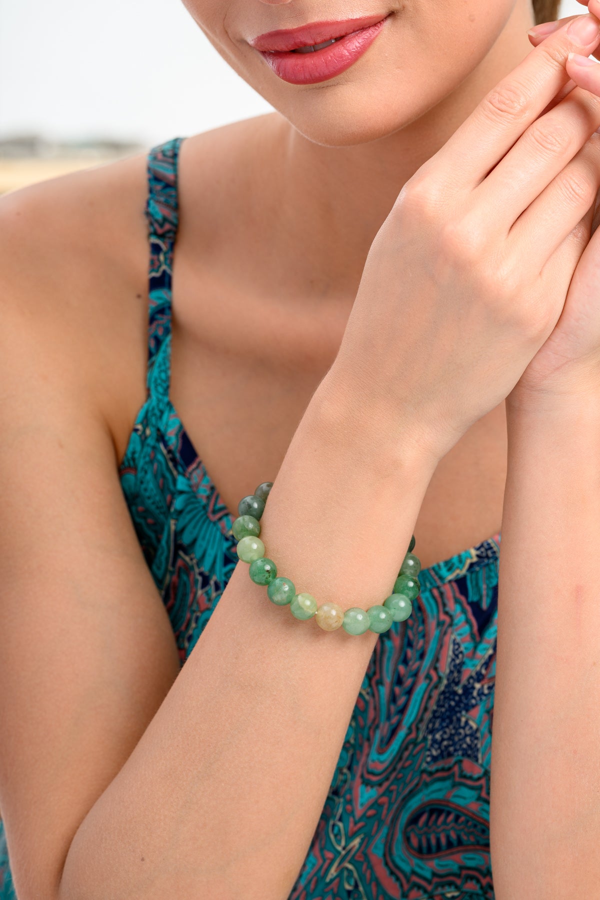 Blue Apatite Bead Bracelet