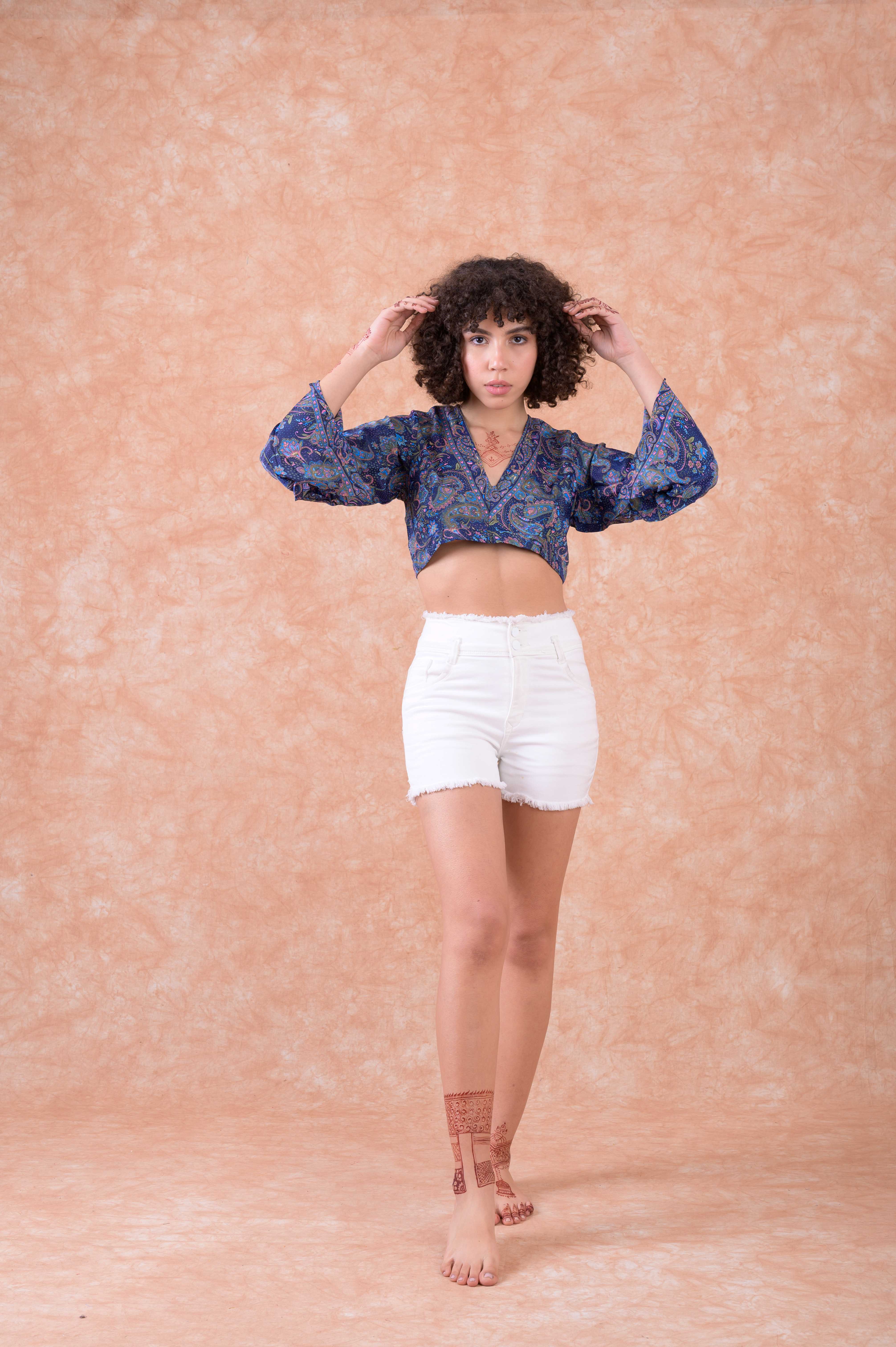 Rhea Bell Sleeve Crop Top