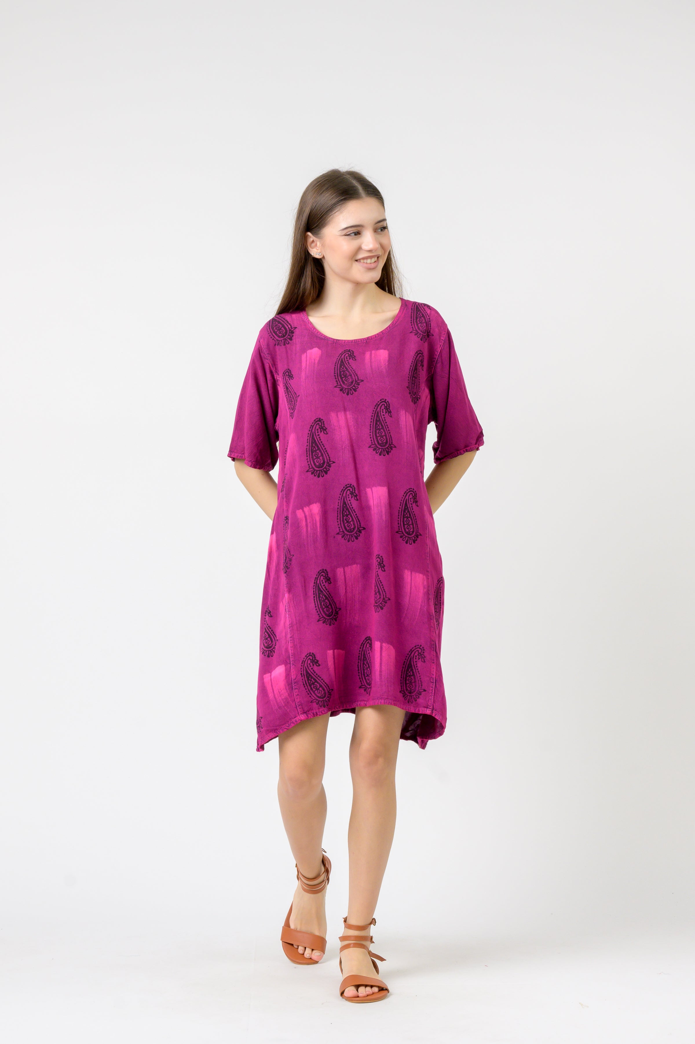 Rhea Short Sleeve Boho Print Top