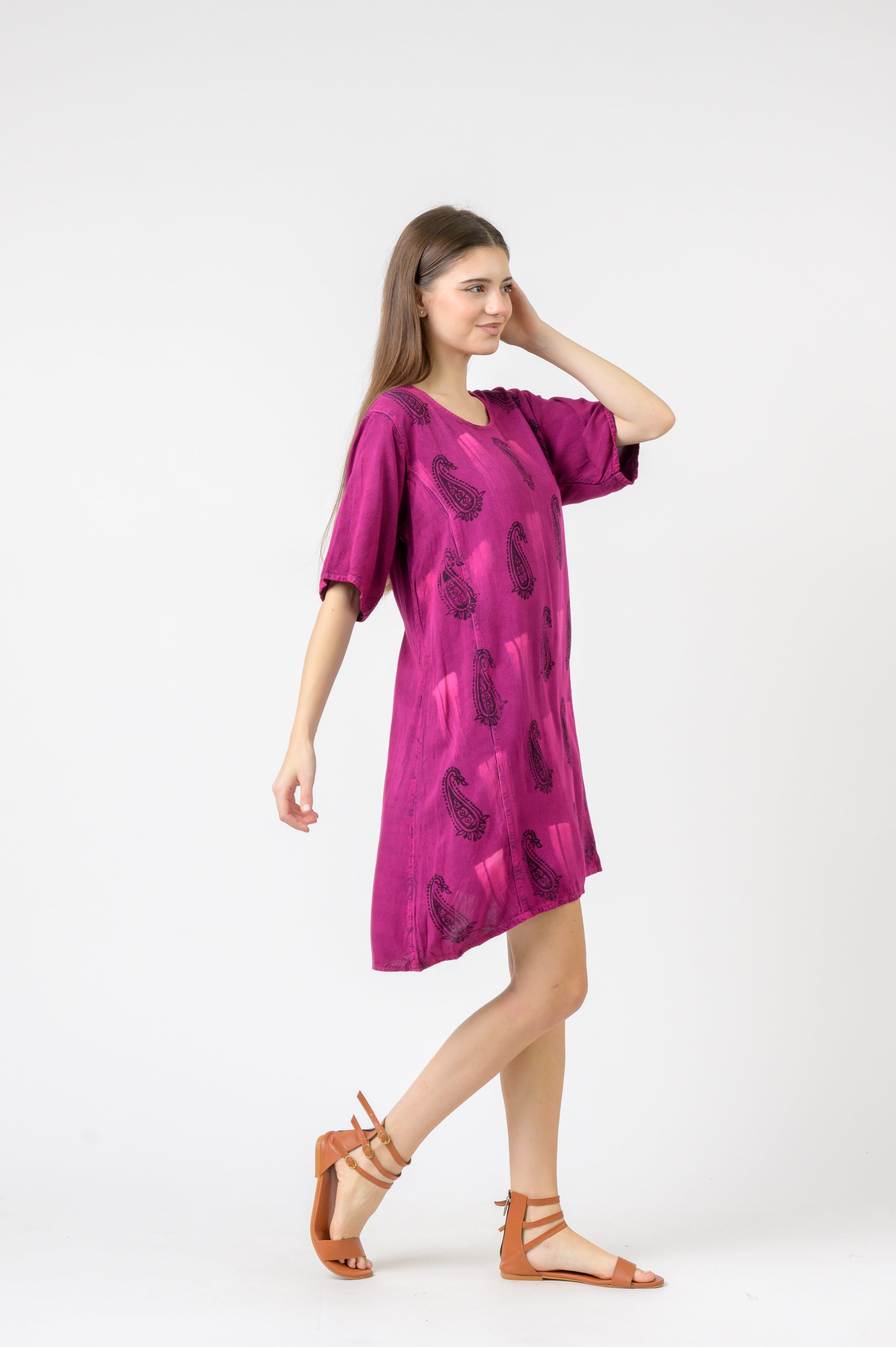 Rhea Short Sleeve Boho Print Top