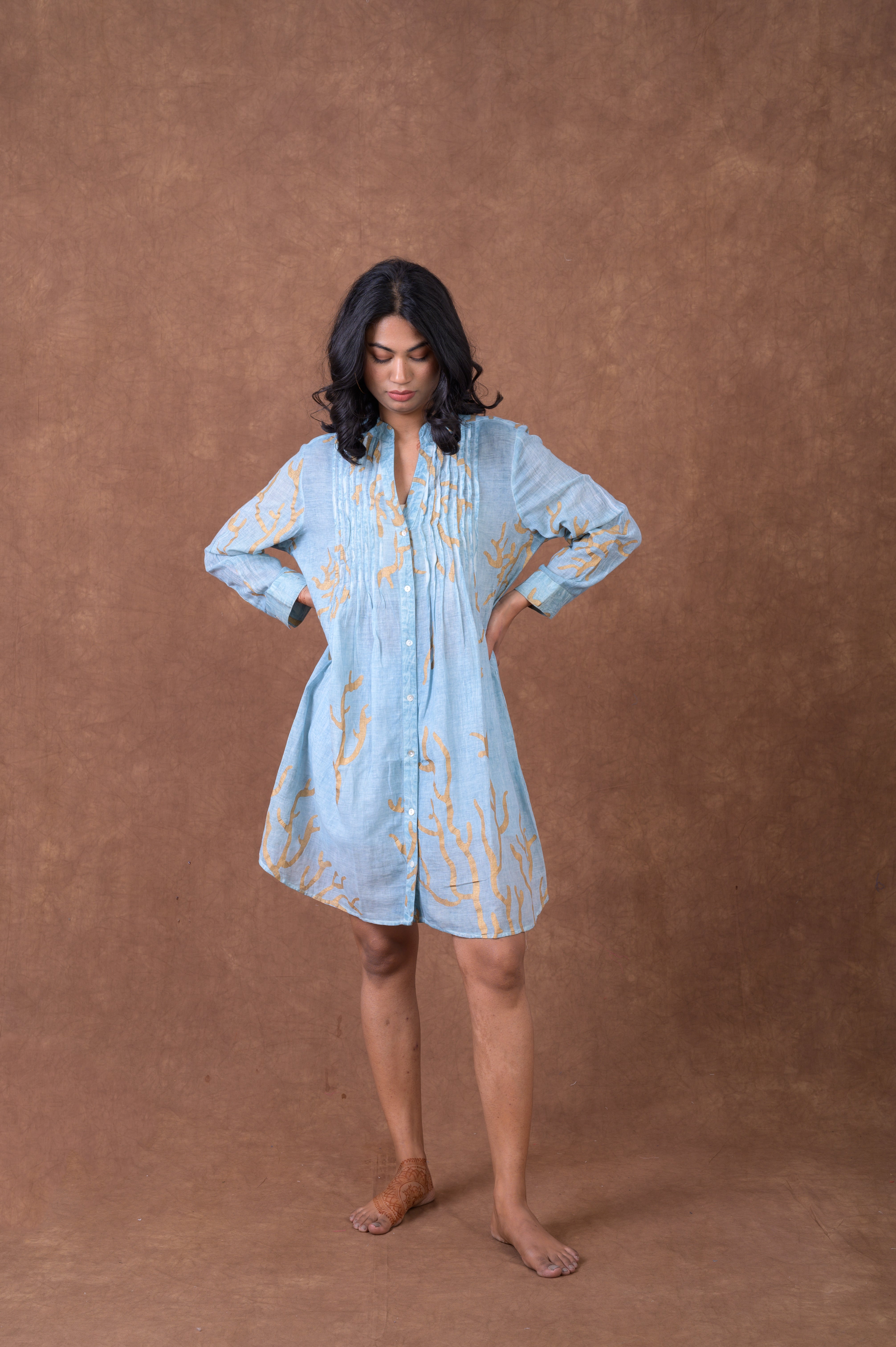 Rhea Block Print Tunic Top