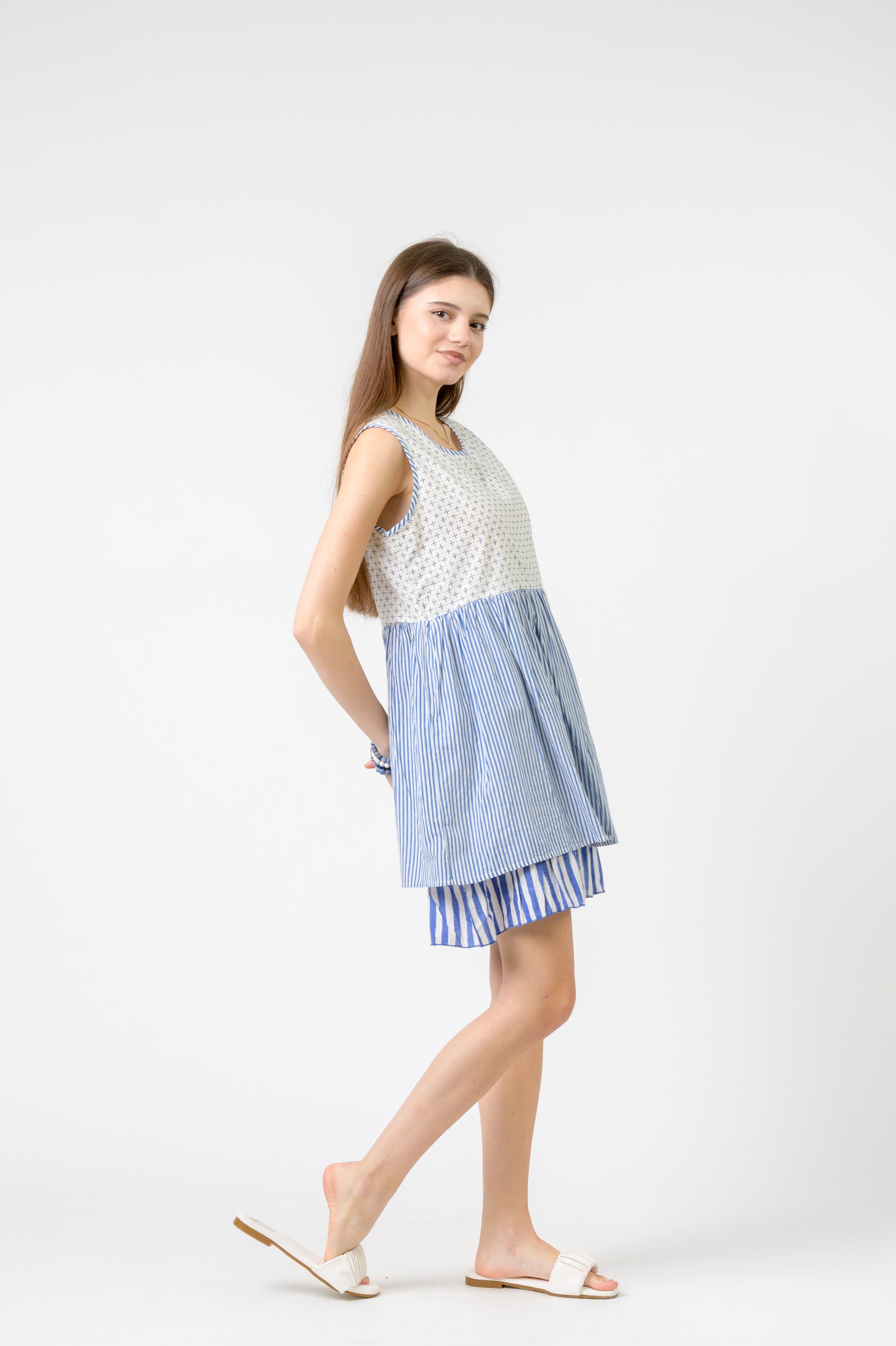 Rhea Dual Pattern Dress