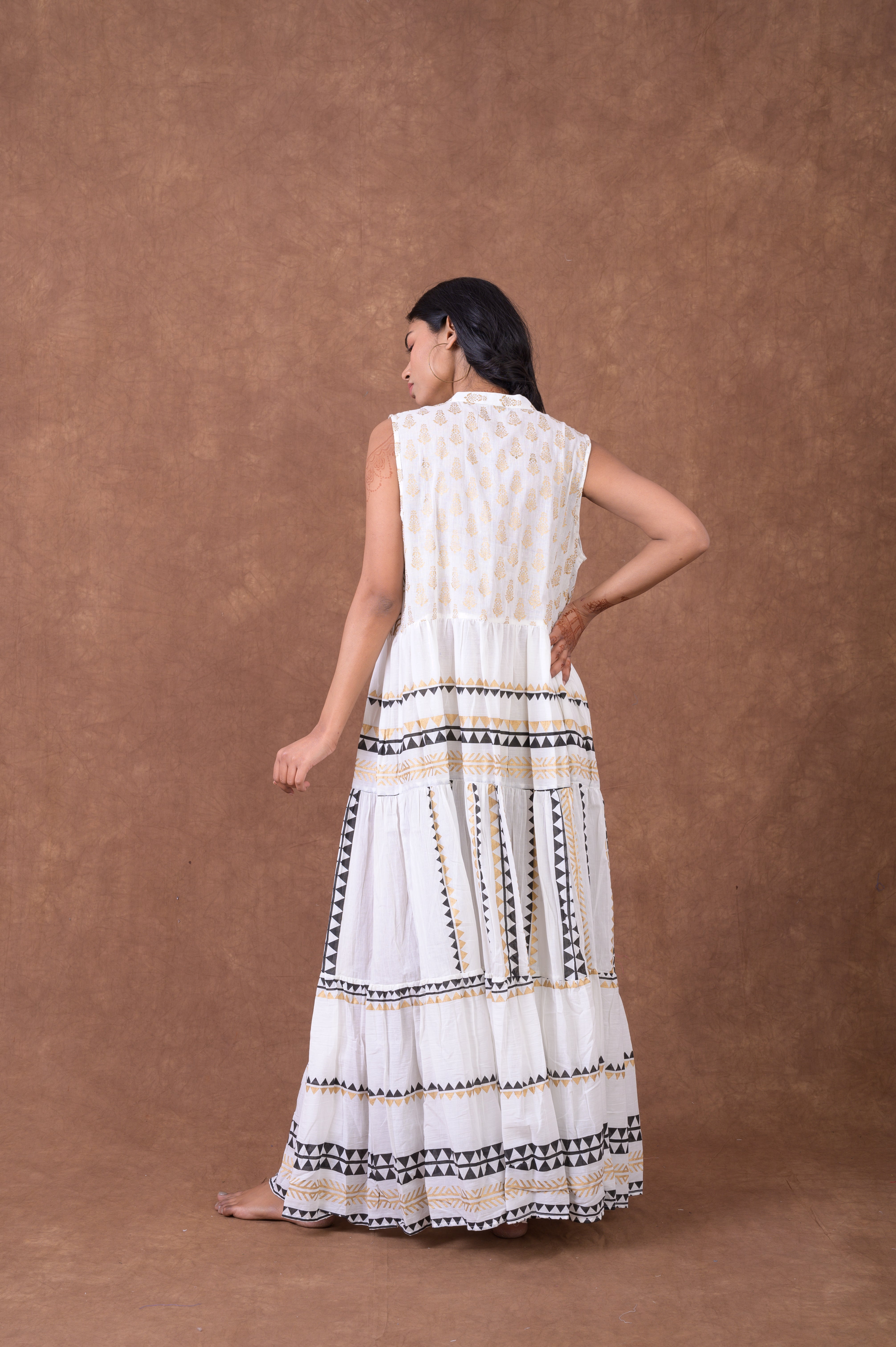 Rhea Sleeveless Pattern Dress