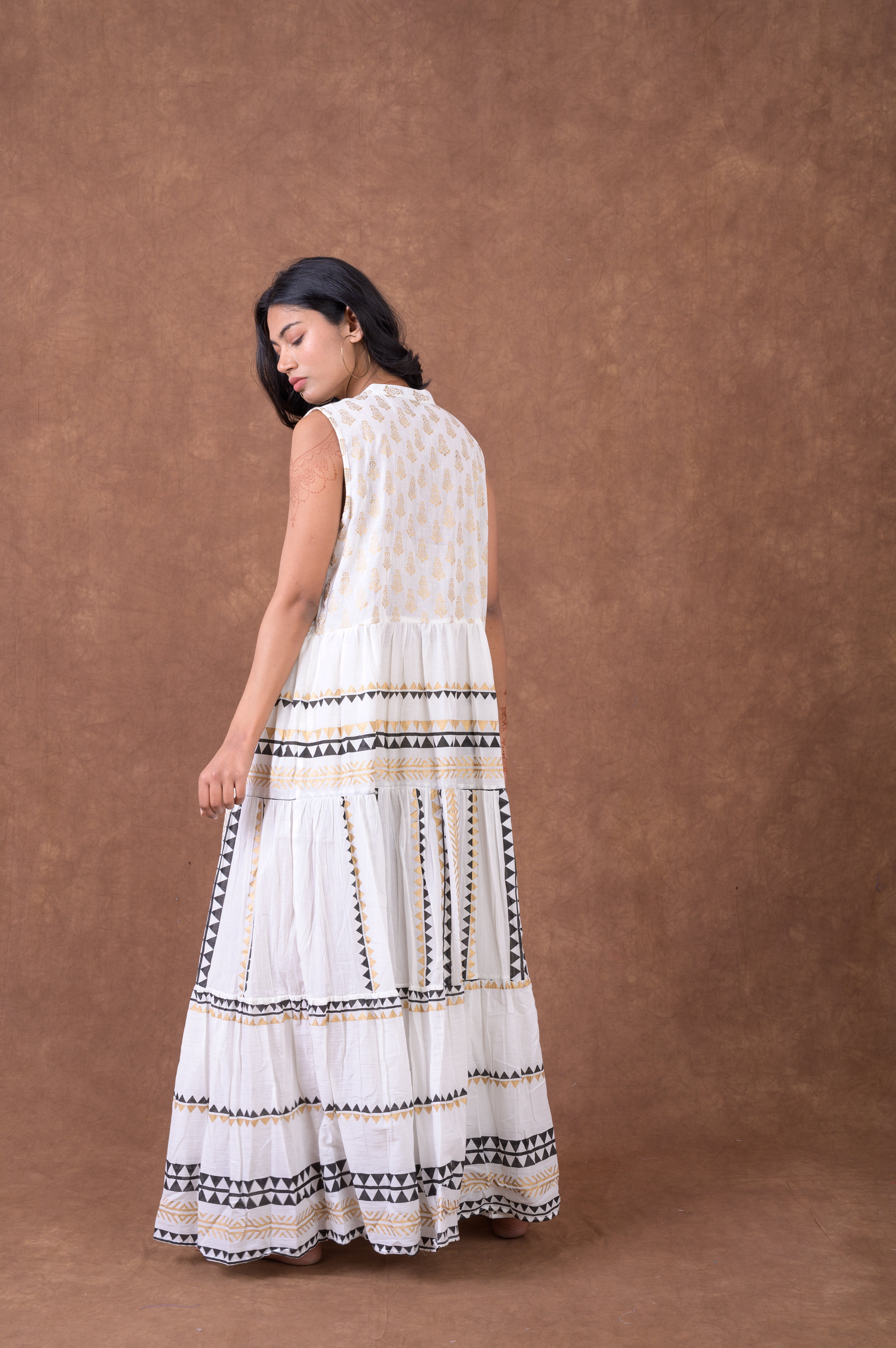 Rhea Sleeveless Pattern Dress