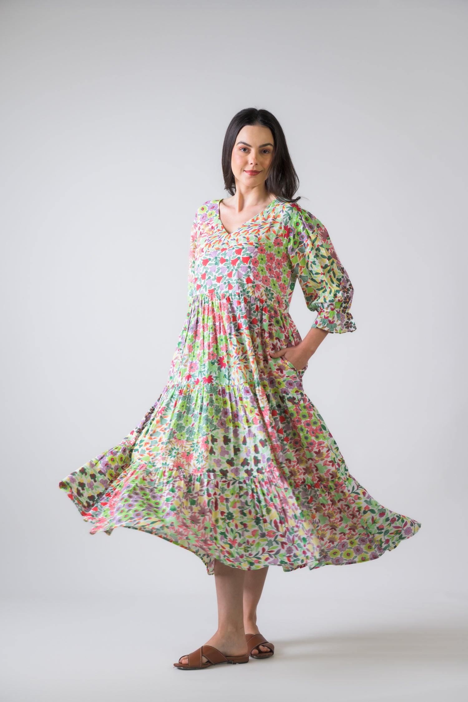 Rhea Flower Garden Bouffant Dress