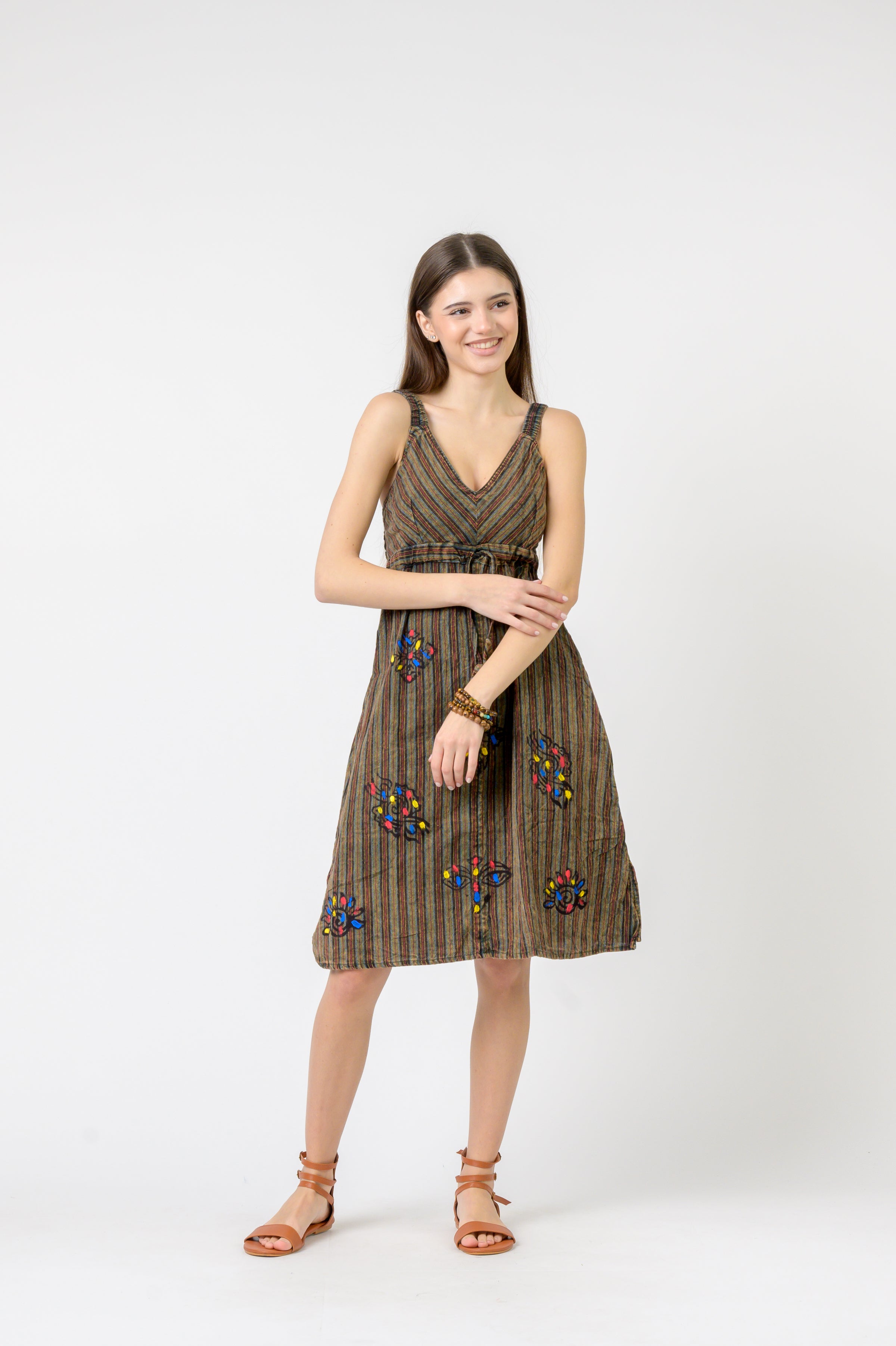 Rhea Cotton and Stripes Dress