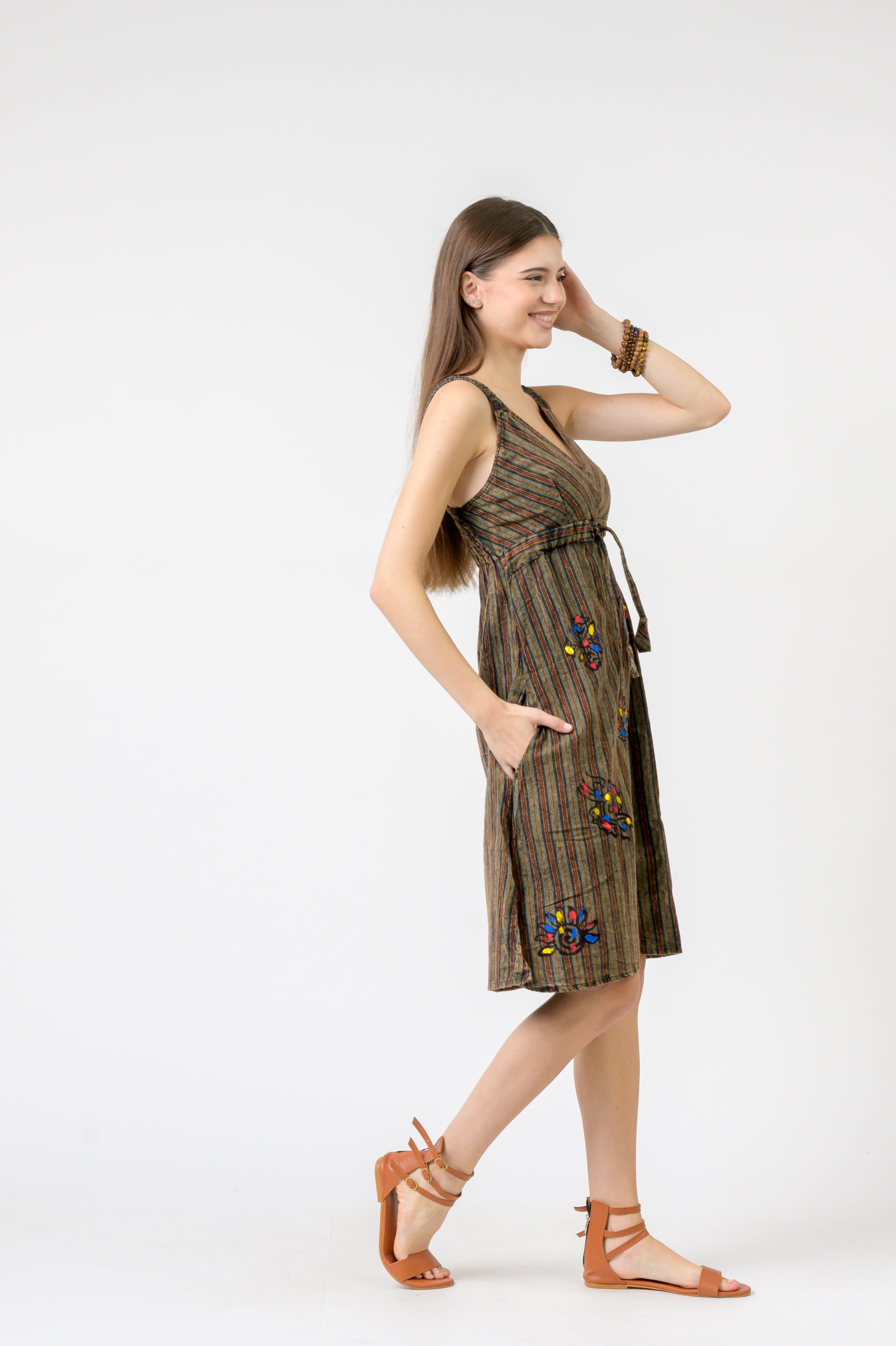 Rhea Cotton and Stripes Dress