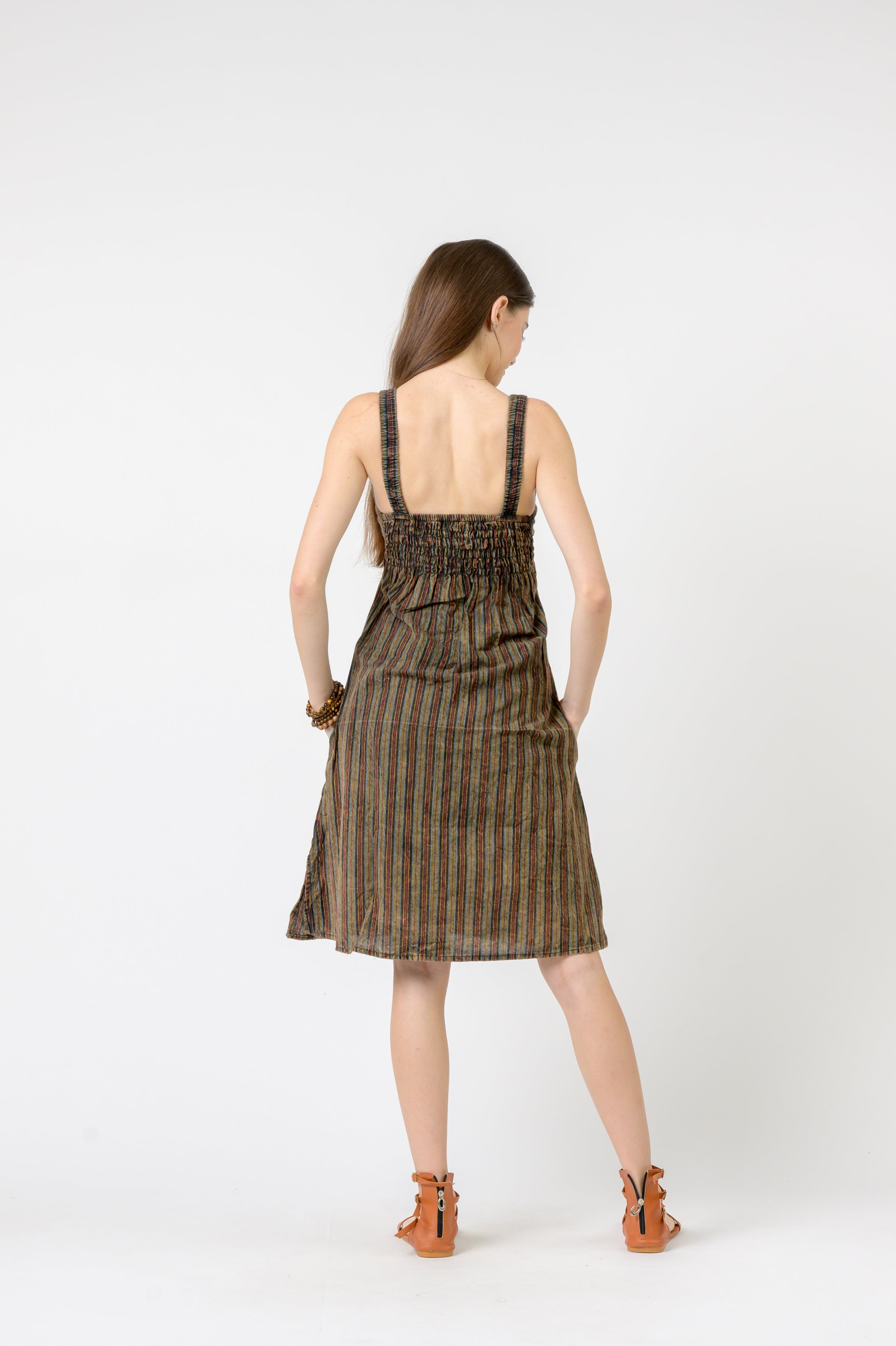 Rhea Cotton and Stripes Dress | Henna Shoppe Rhea Cotton and Stripes Dress | Henna Shoppe