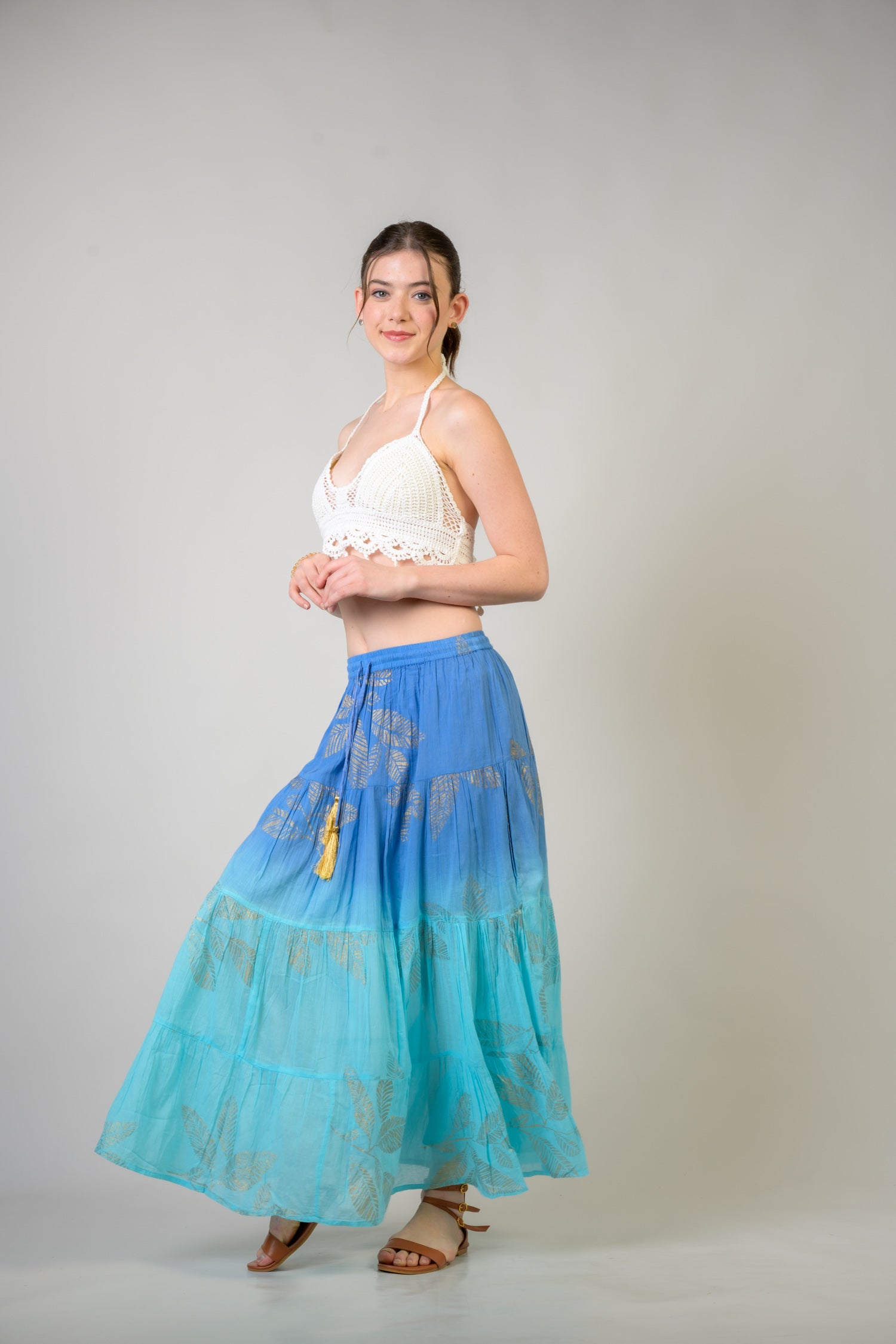 Rhea Foil and Leaf Skirt