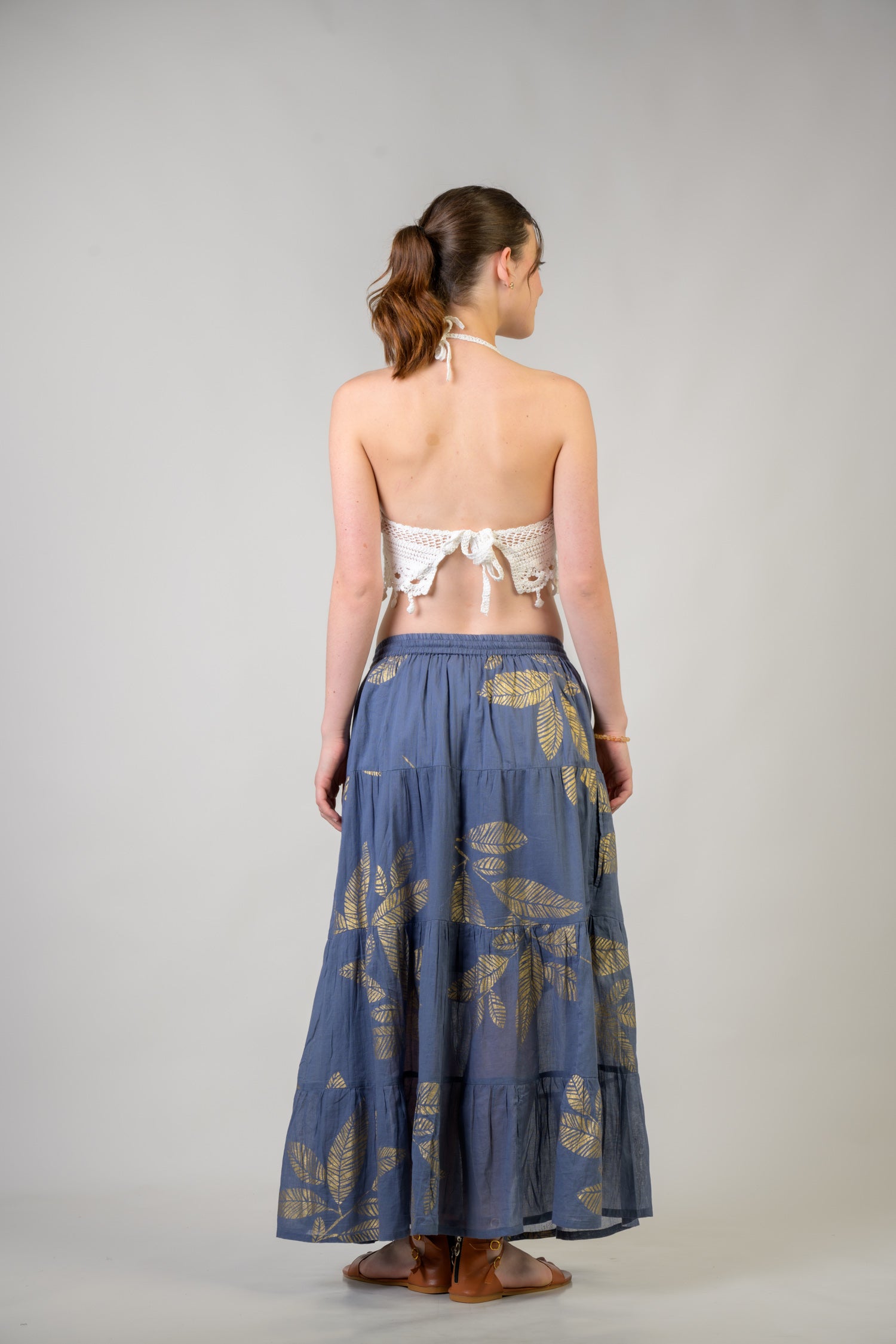 Rhea Foil and Leaf Skirt