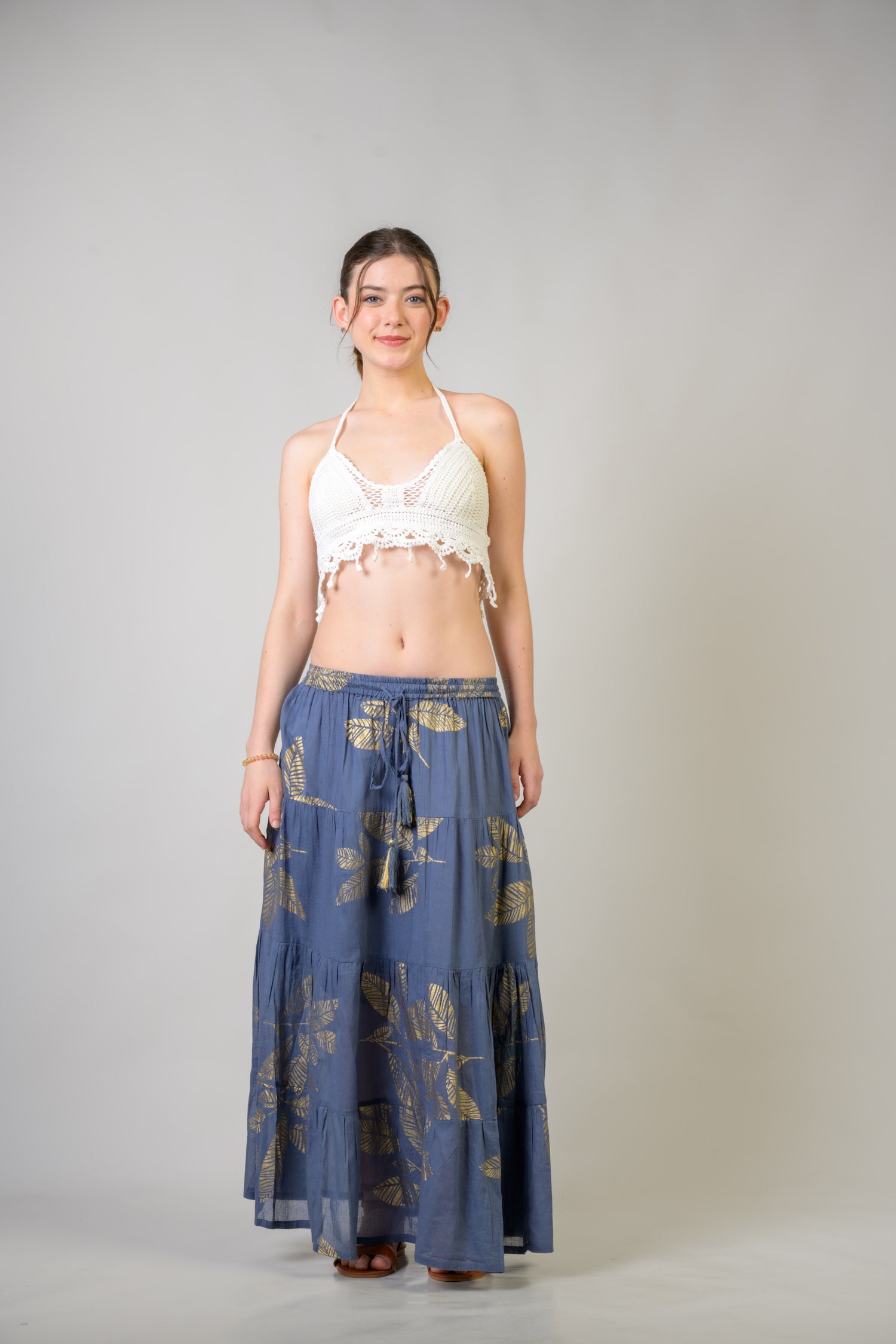 Rhea Foil and Leaf Skirt