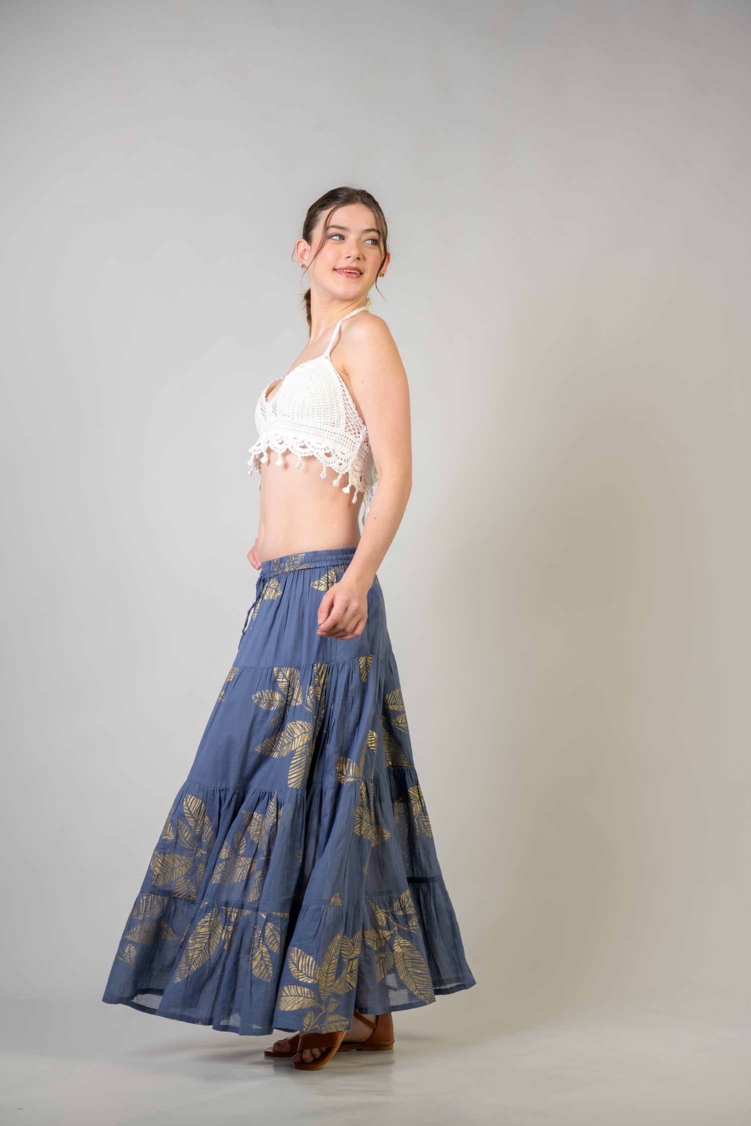 Rhea Foil and Leaf Skirt