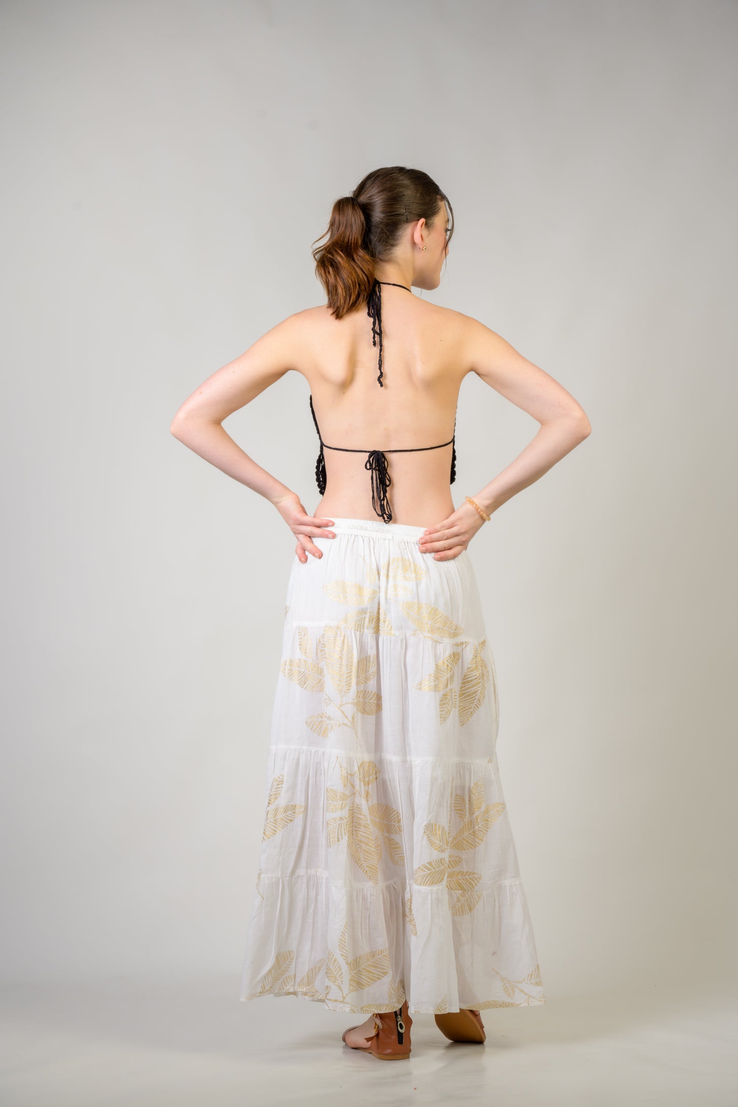 Rhea Foil and Leaf Skirt