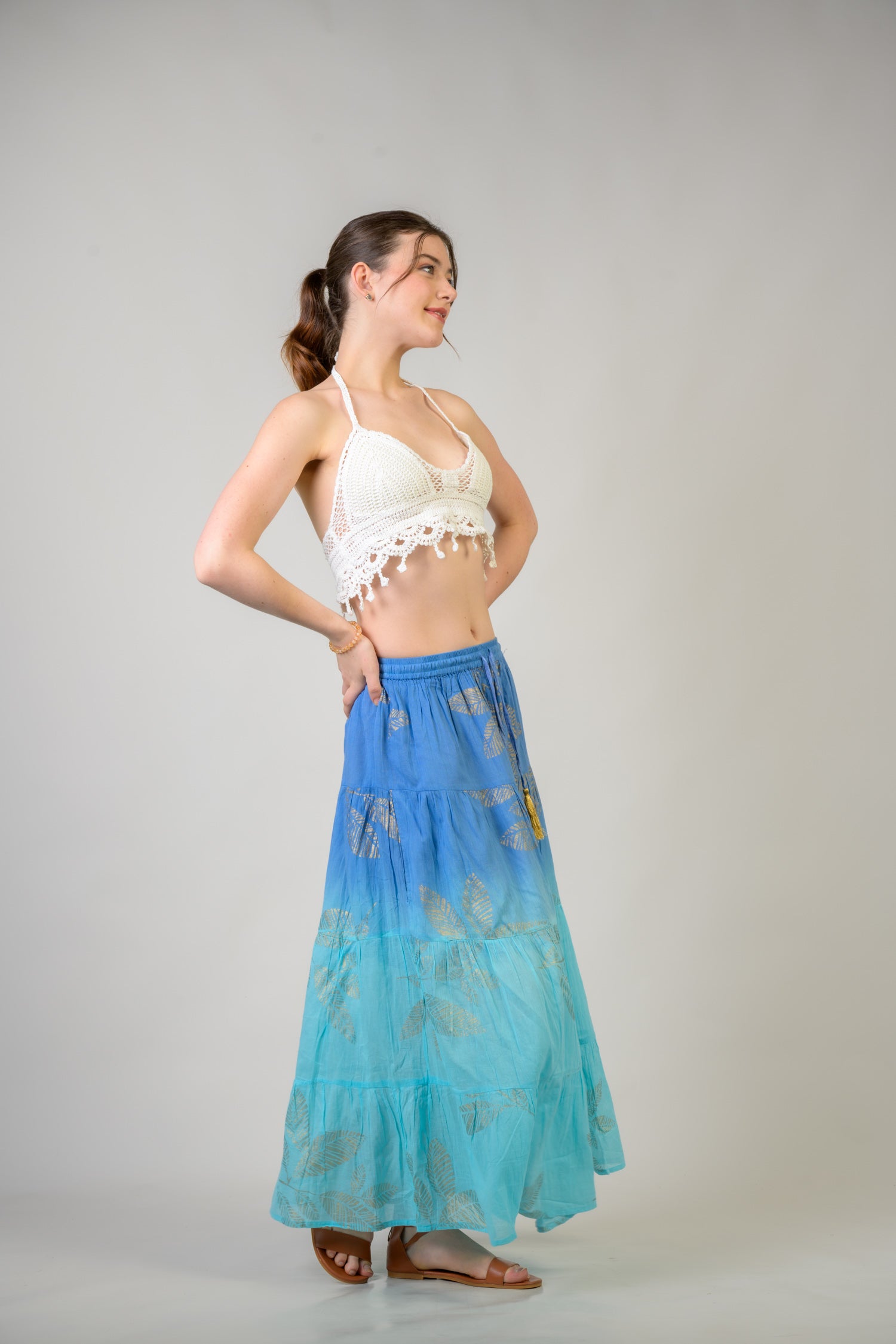 Rhea Foil and Leaf Skirt