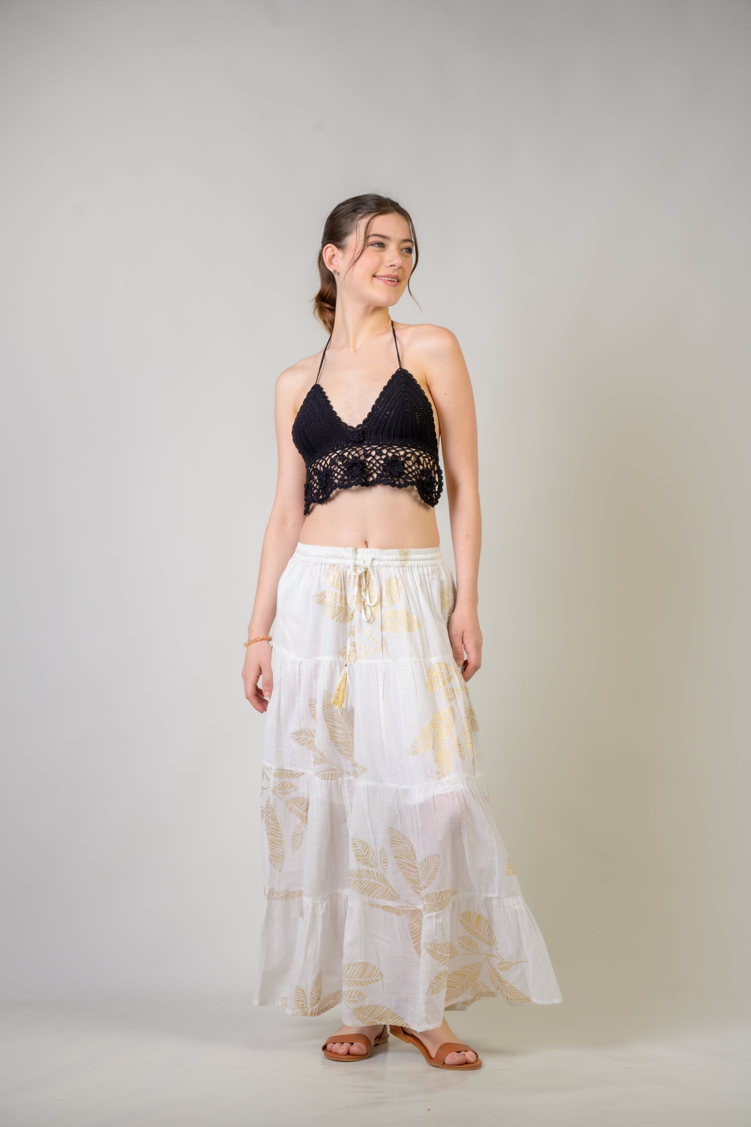 Rhea Foil and Leaf Skirt