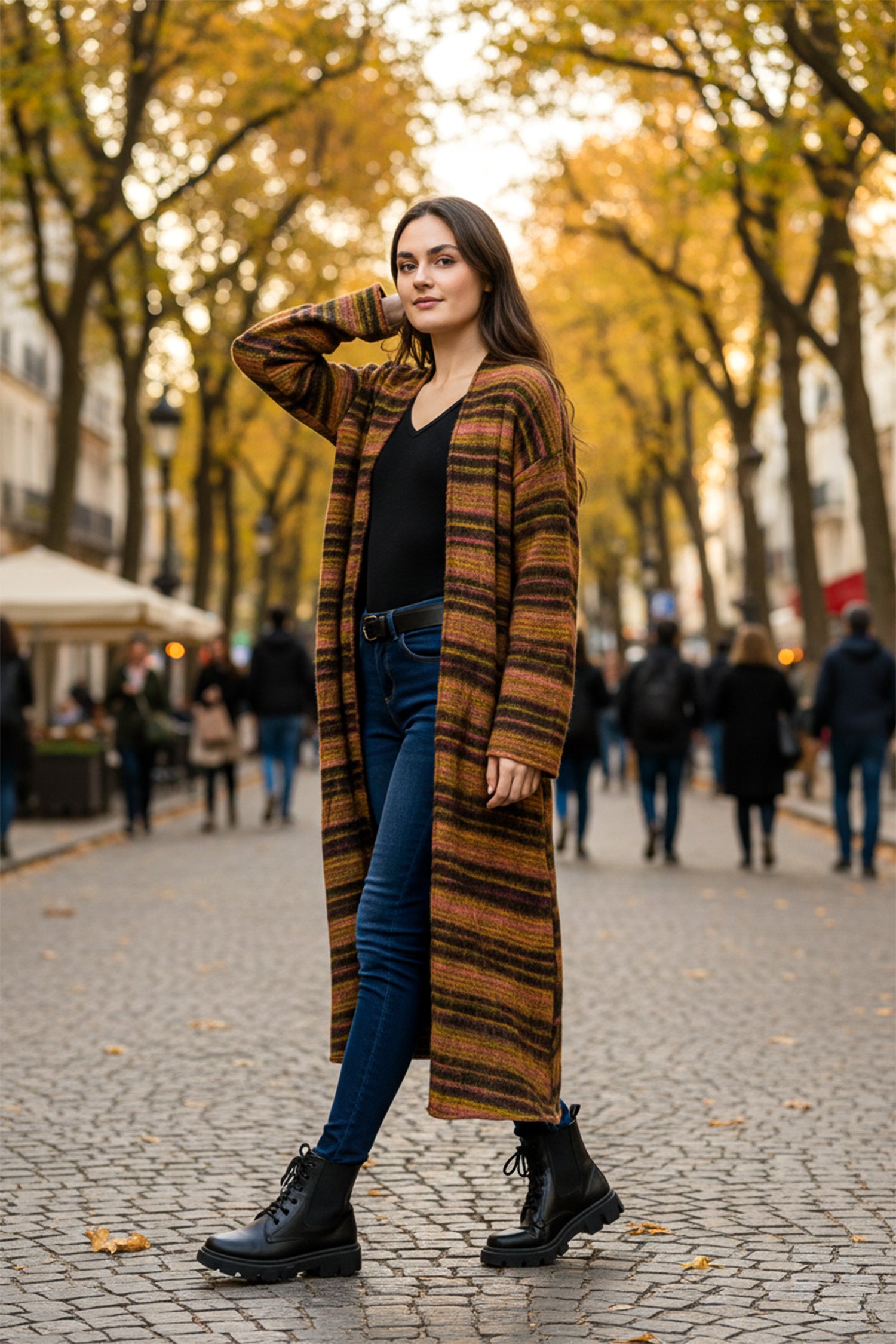 Rhea Striped Duster