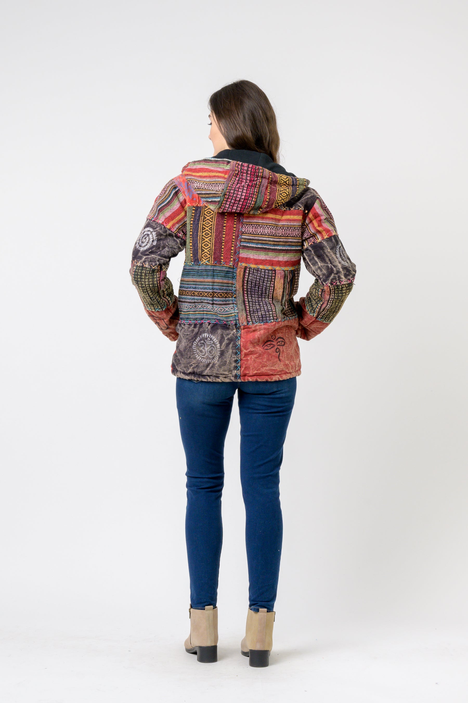 Rhea Pied Zipper Hoodie