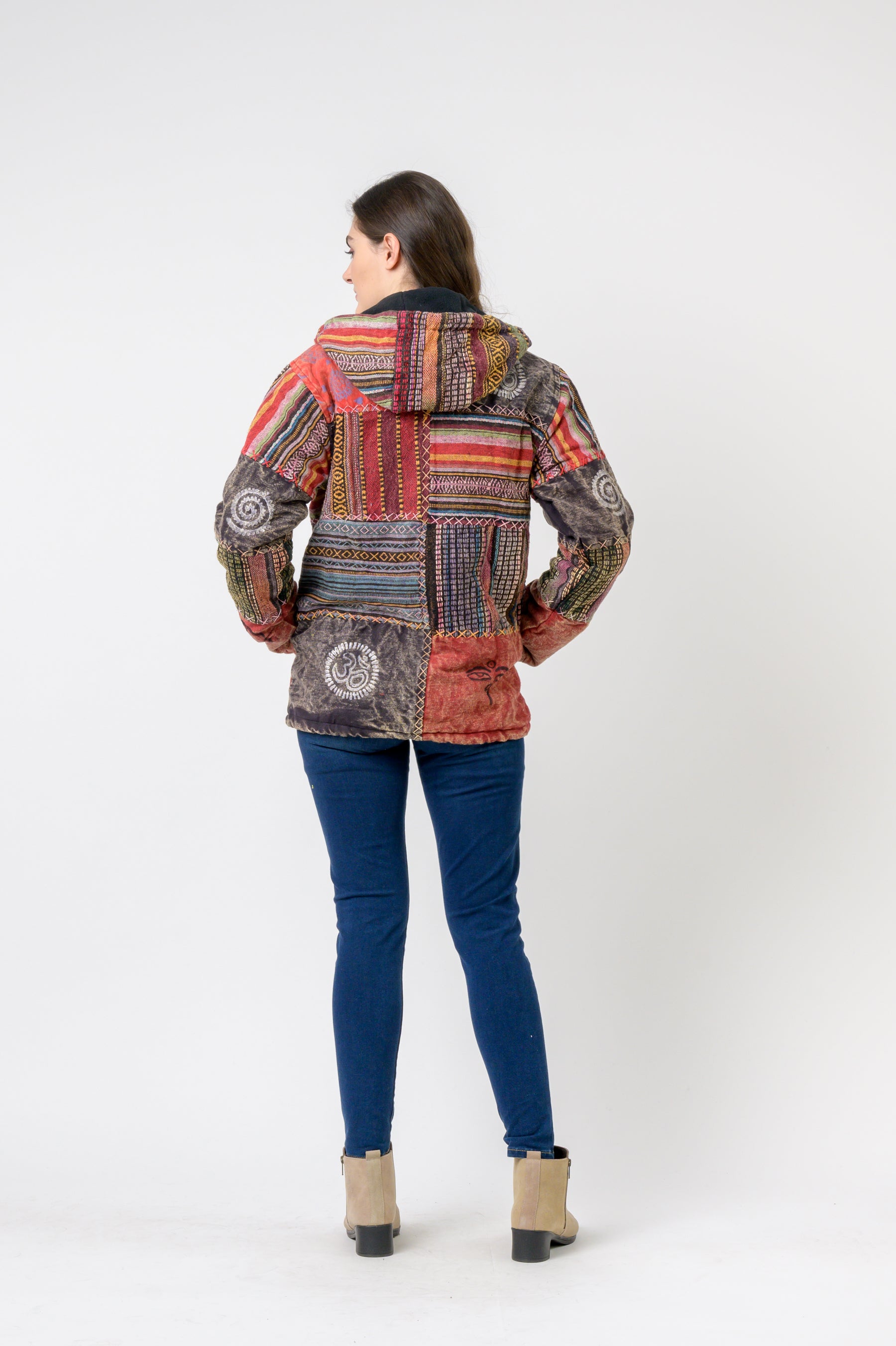 Rhea Pied Zipper Hoodie