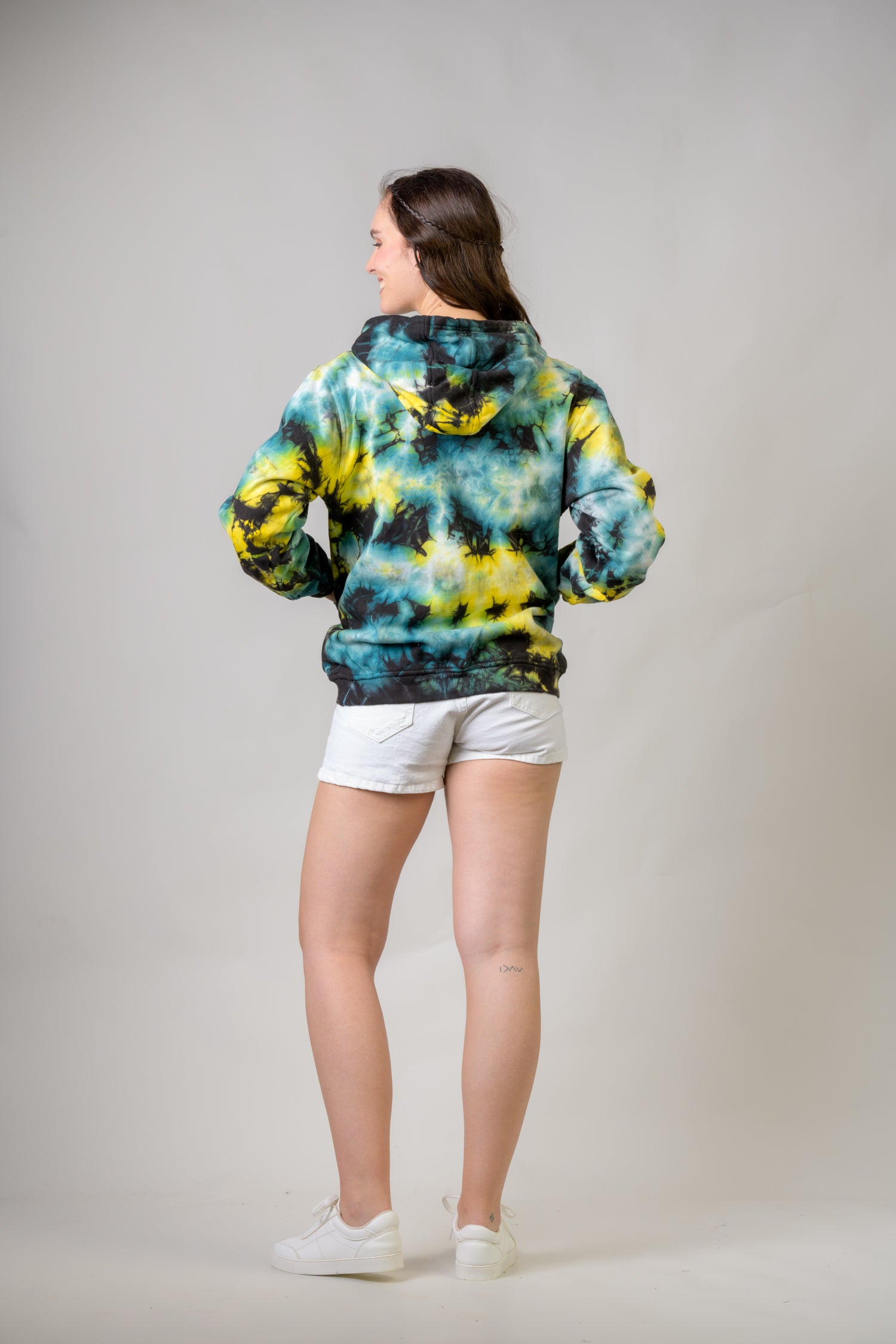 Rhea Forest Cotton Tie-Dye Hoodie