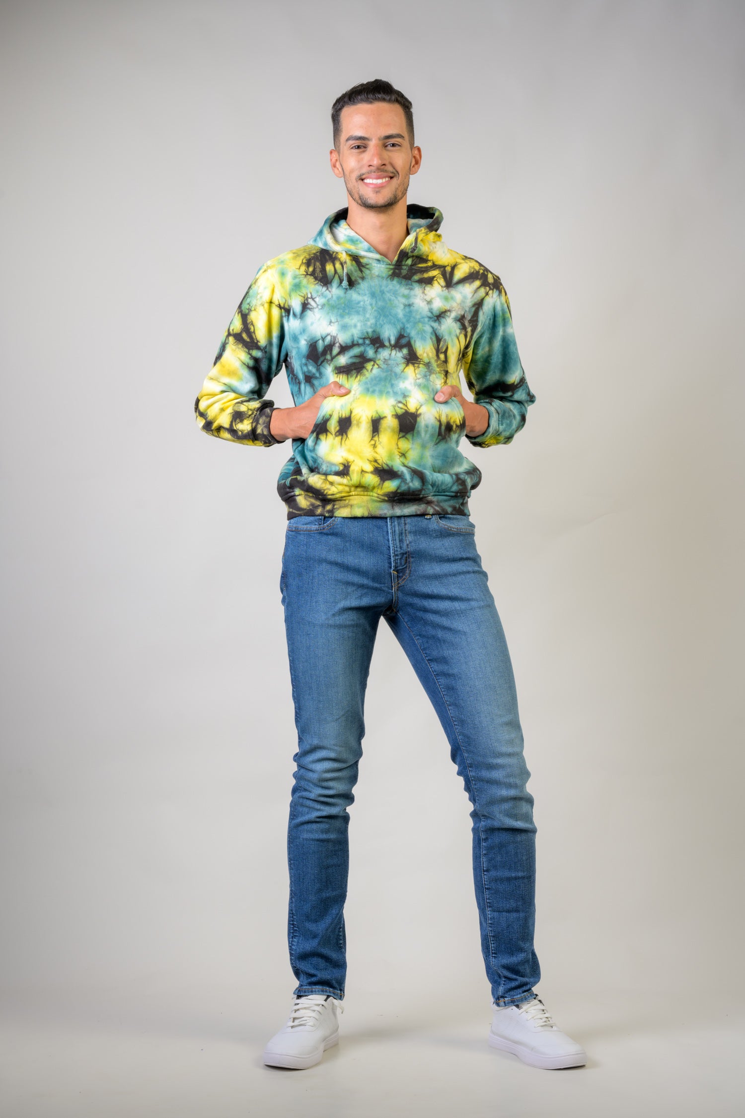 Rhea Forest Cotton Tie-Dye Hoodie