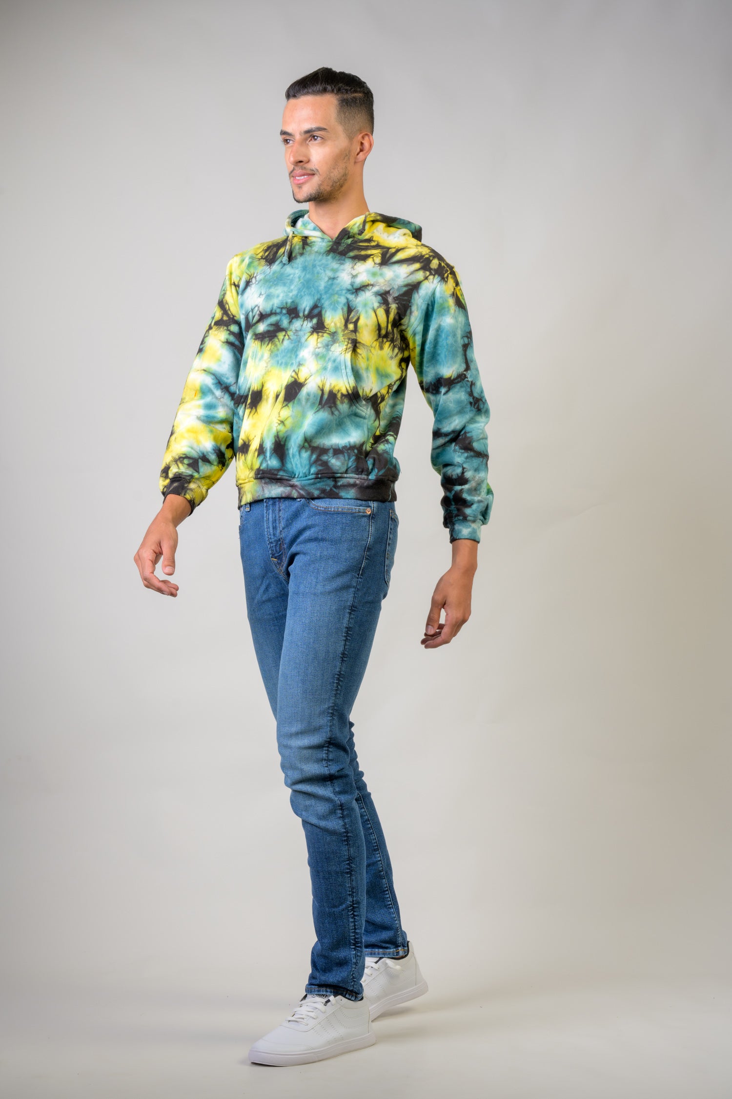 Rhea Forest Cotton Tie-Dye Hoodie
