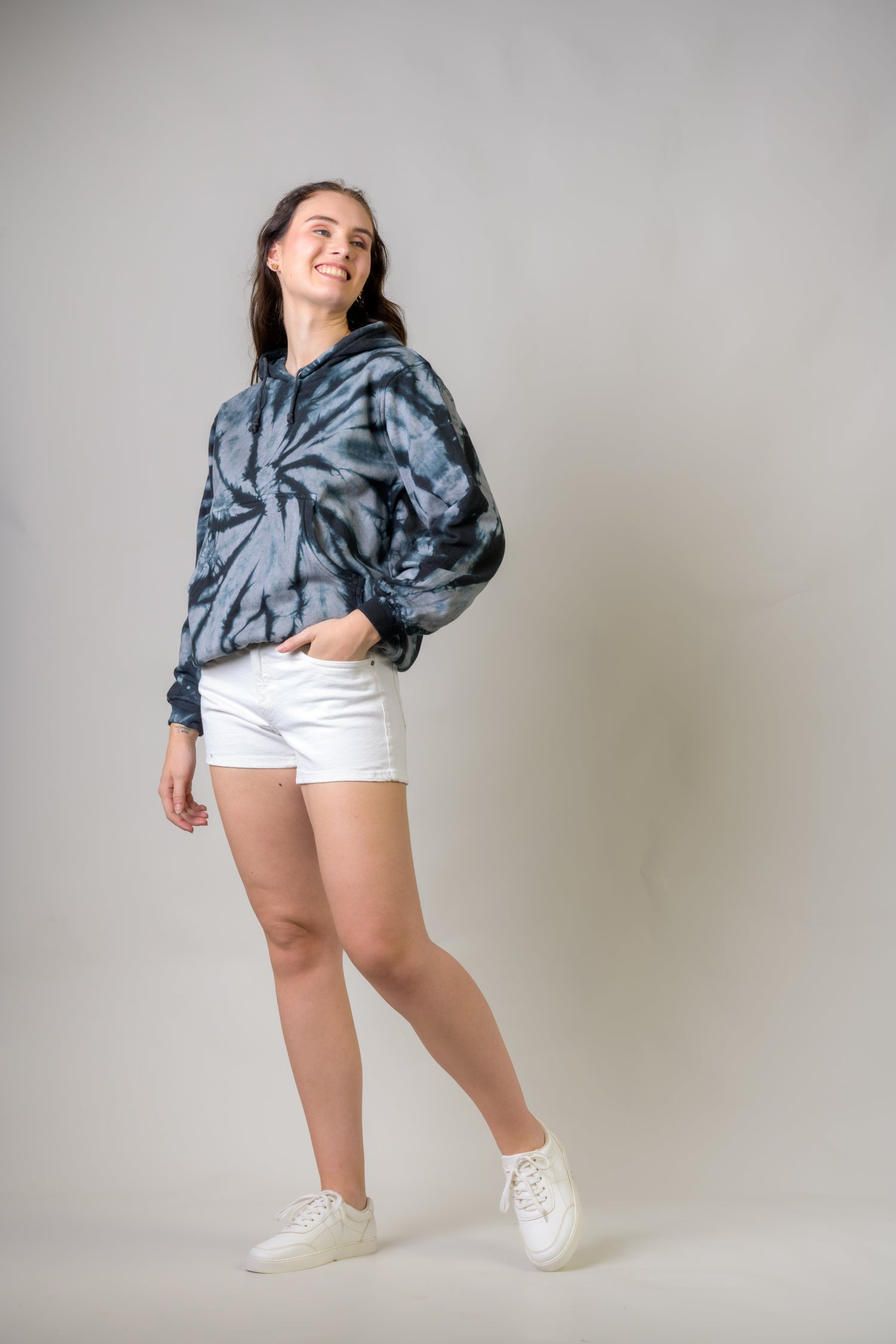 Rhea Trippy Cotton Tie-Dye Hoodie