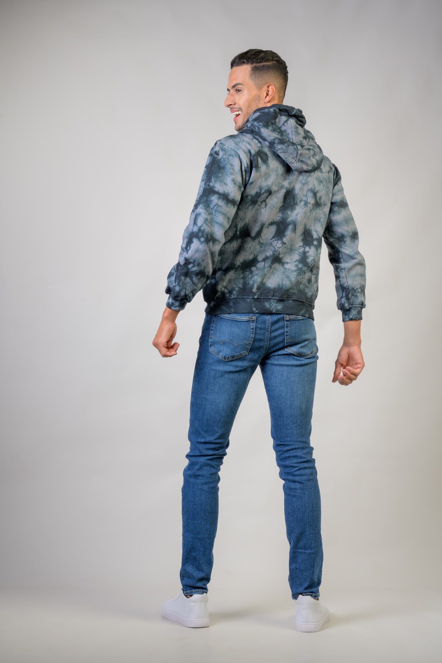 Rhea Ocean Cotton Tie-Dye Hoodie