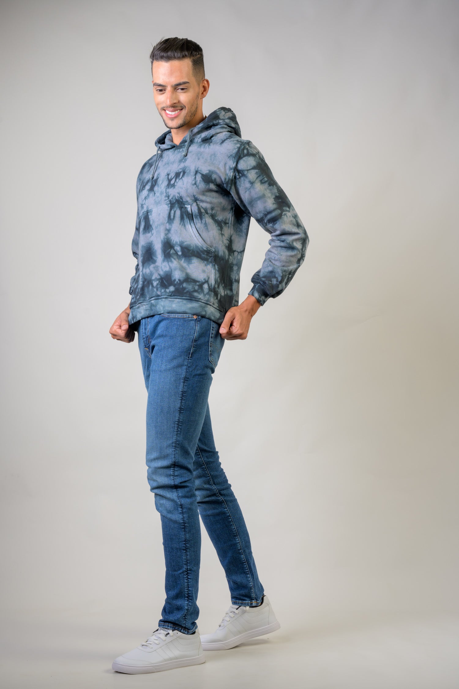 Rhea Ocean Cotton Tie-Dye Hoodie