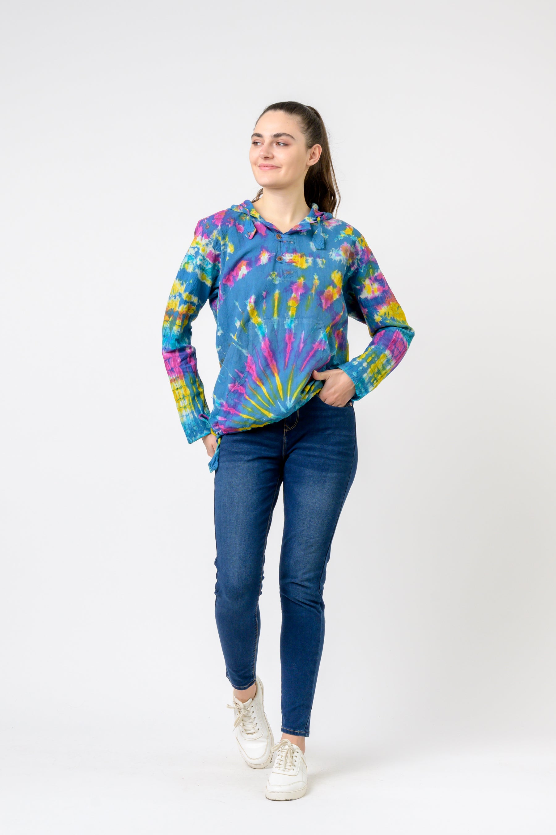 Rhea Cotton Tie-Dye Hoodie