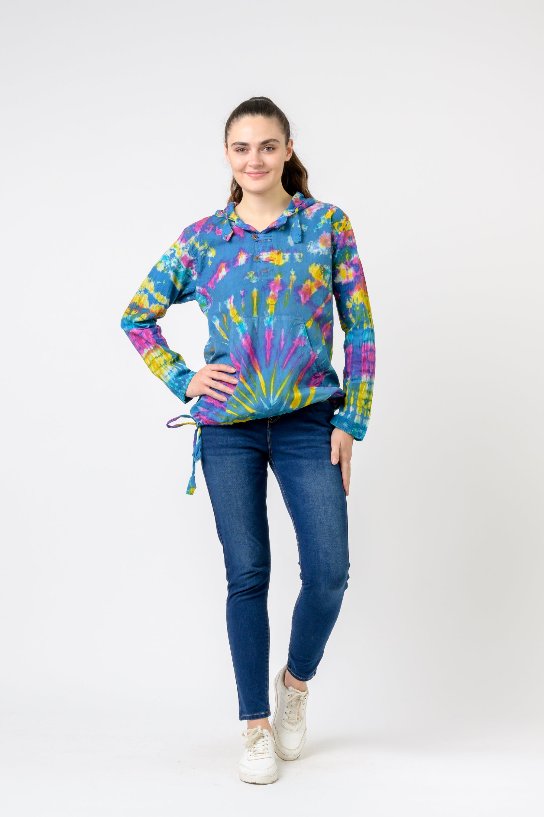 Rhea Cotton Tie-Dye Hoodie