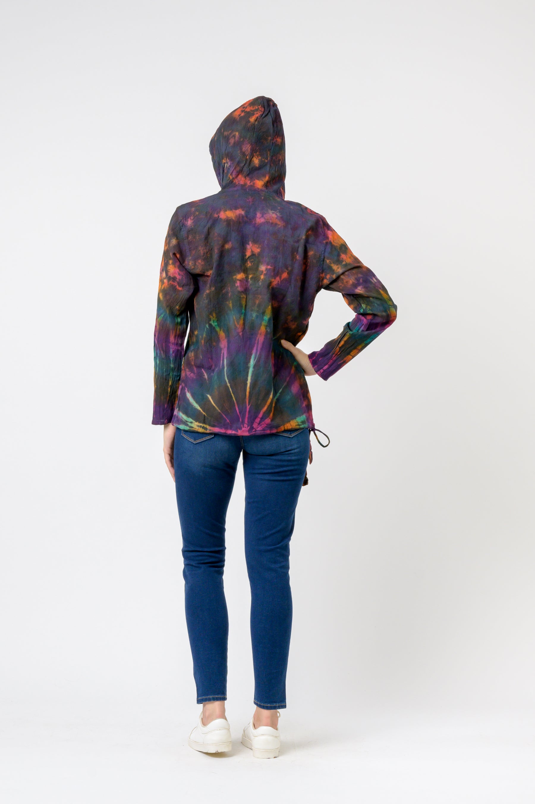 Rhea Sunburst Cotton Tie-Dye Hoodie