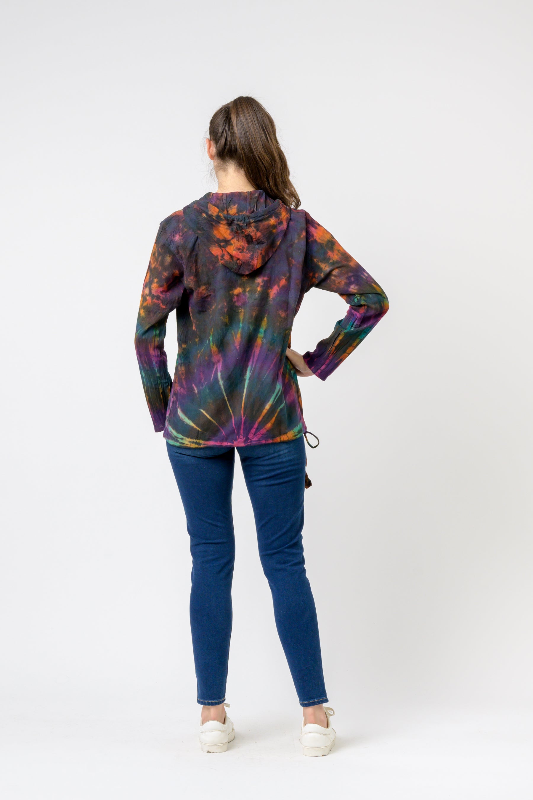 Rhea Sunburst Cotton Tie-Dye Hoodie