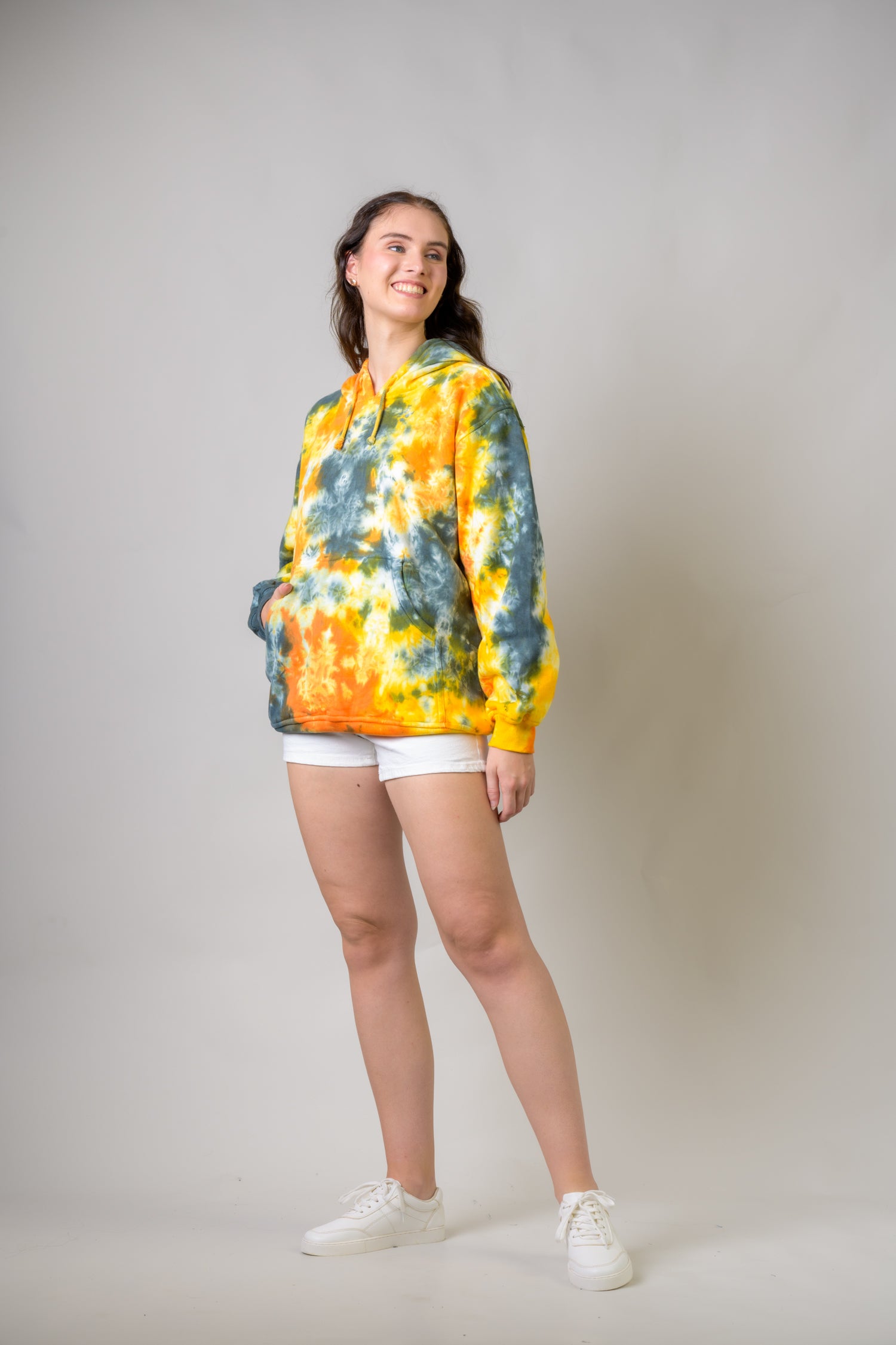 Rhea Swatches Cotton Tie-Dye Hoodie
