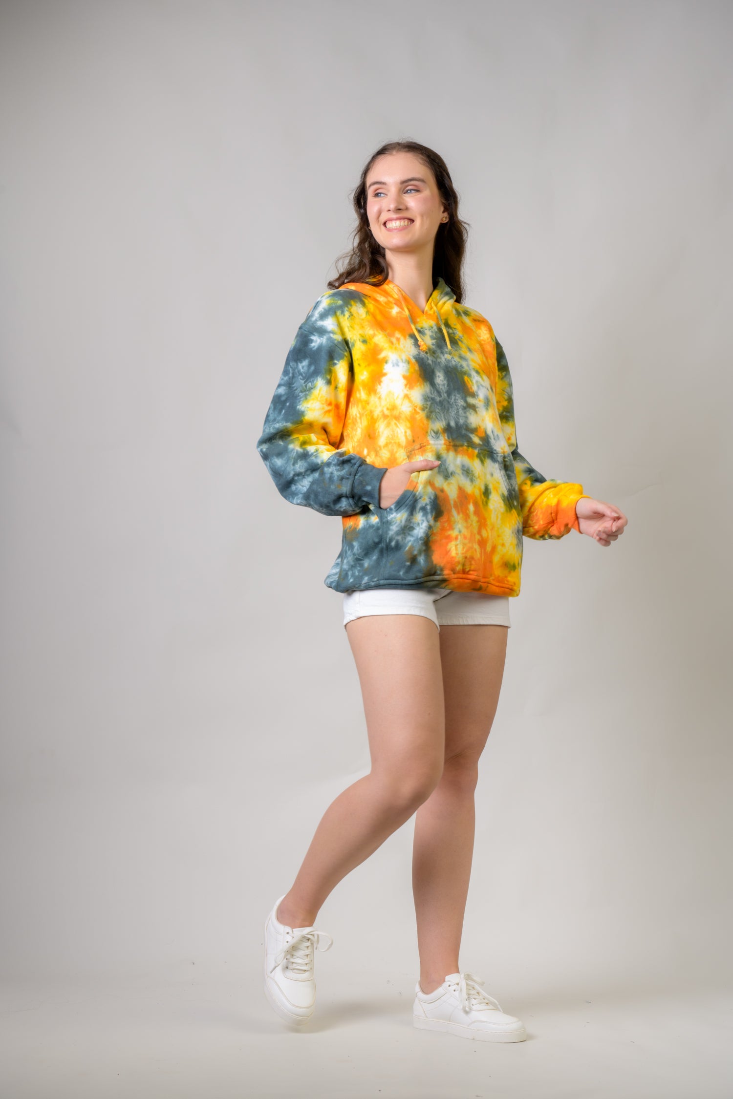 Rhea Swatches Cotton Tie-Dye Hoodie