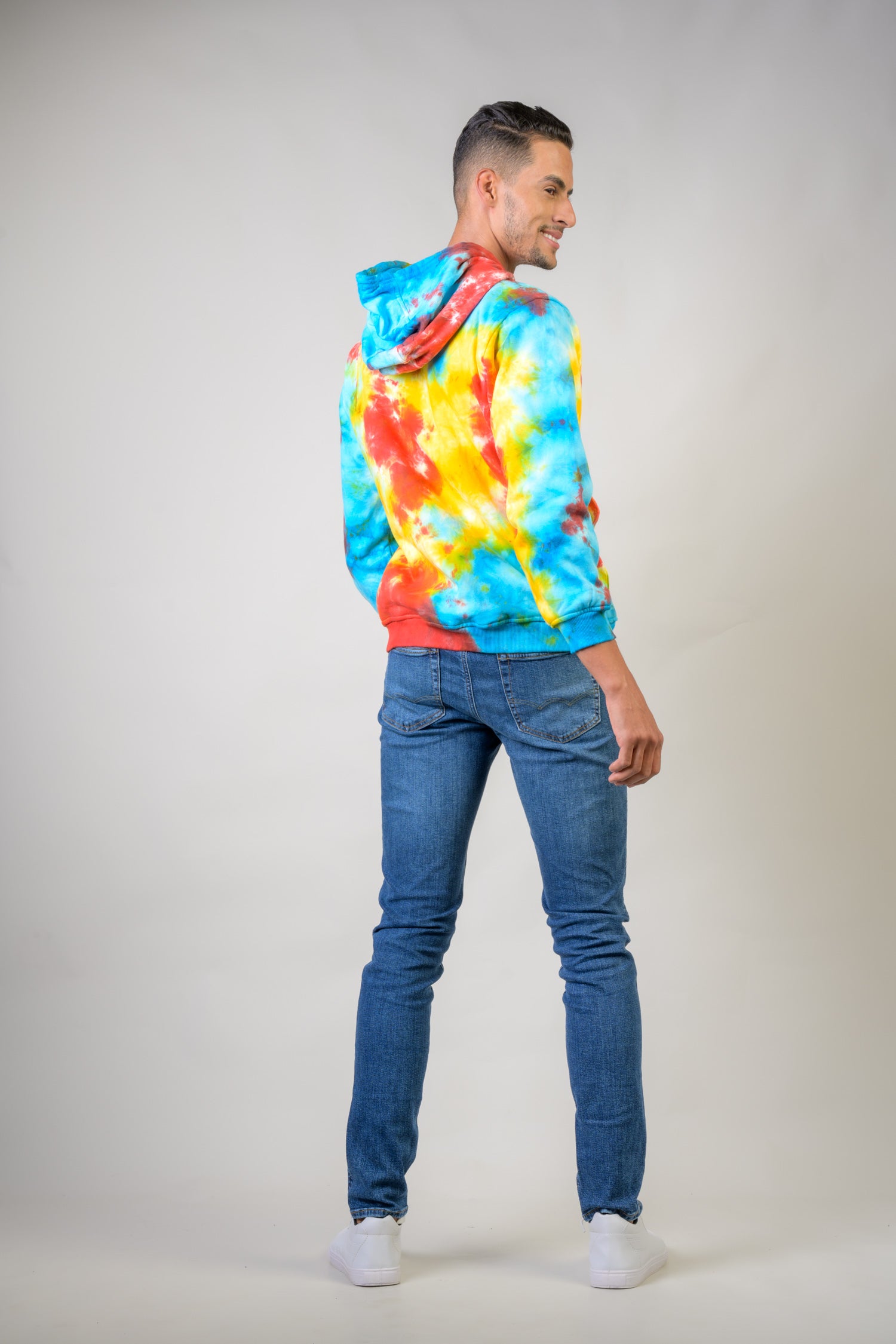 Rhea Paint Pattern Cotton Tie-Dye Hoodie