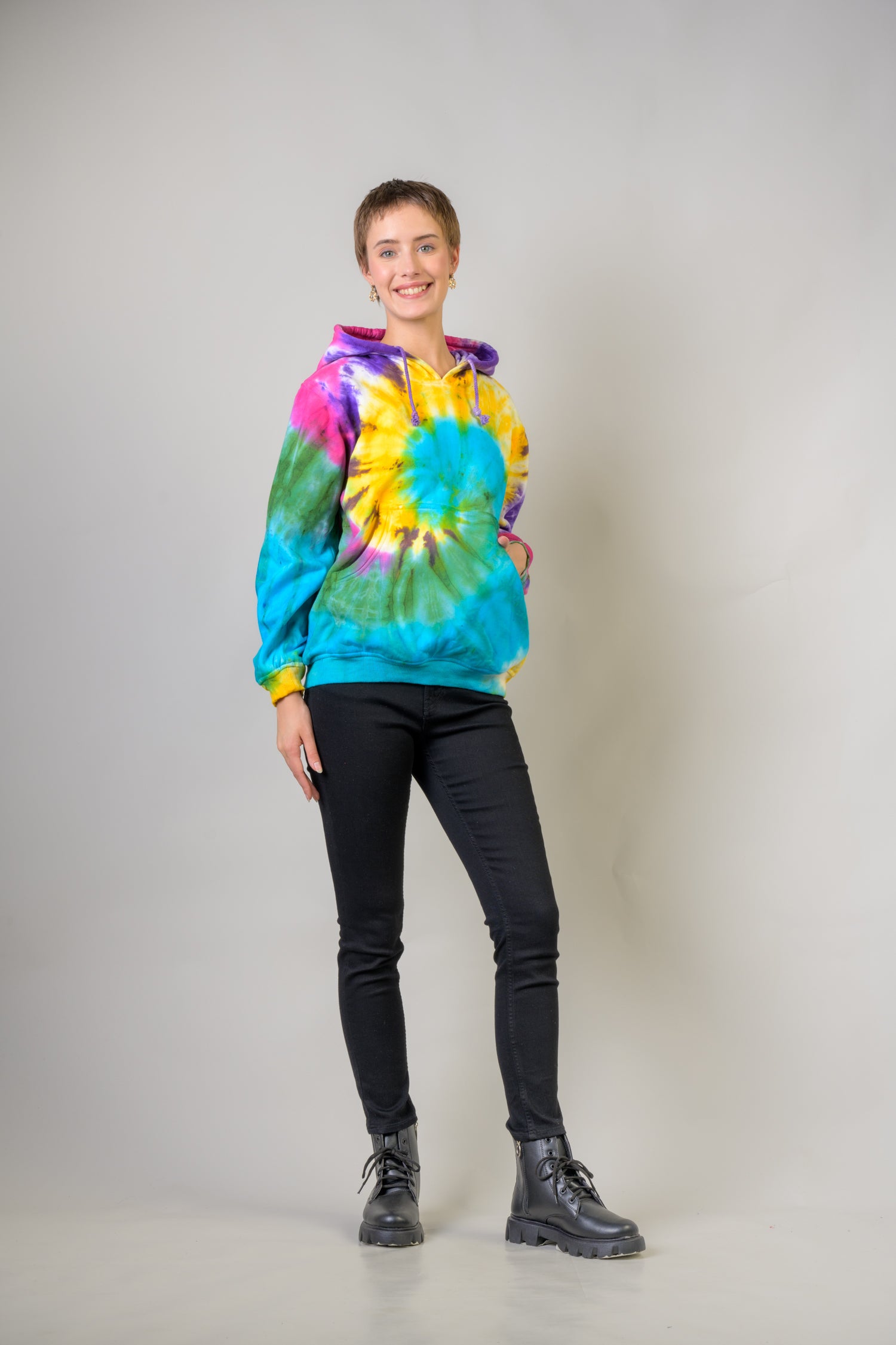 Rhea Hippy Cotton Tie-Dye Hoodie