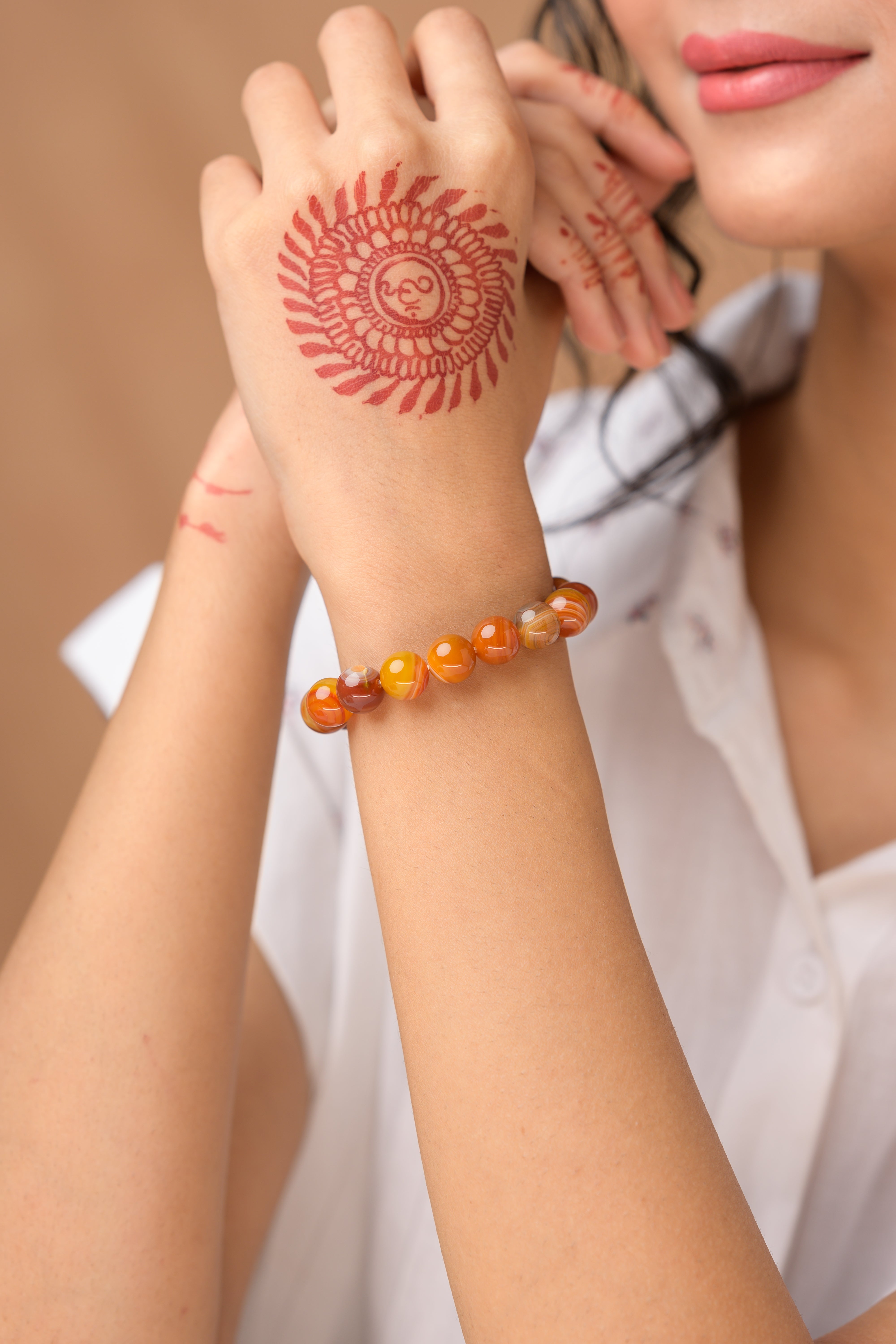 Botswana Agate Bead Bracelet