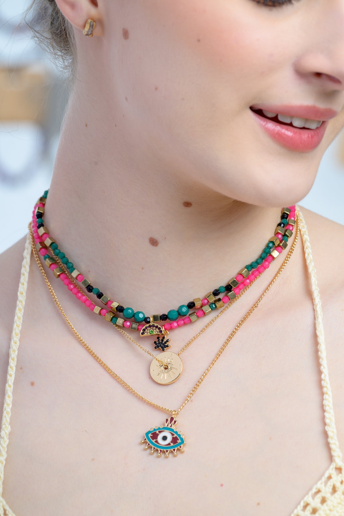 Evil Eye Layered Necklace
