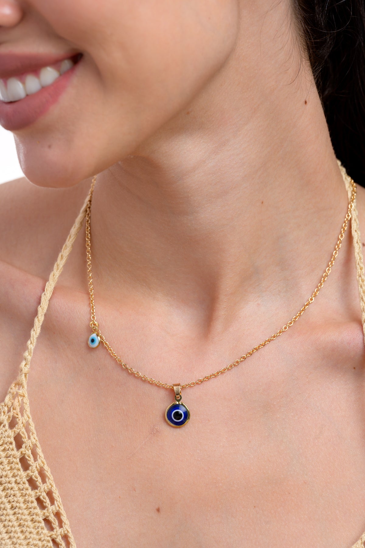 Evil Eye Glass Bead Necklace