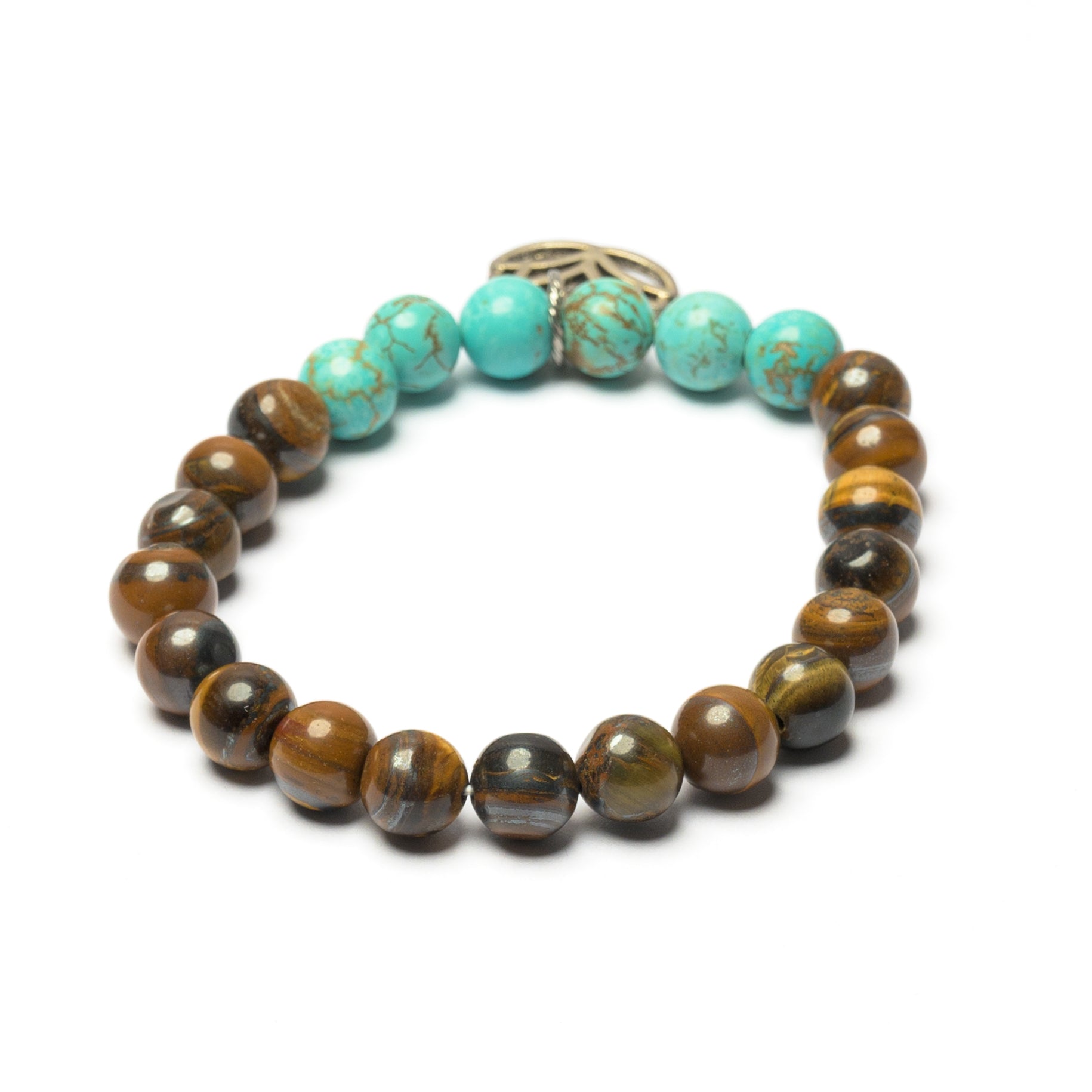 Mixed Stone Bead Charm Bracelet