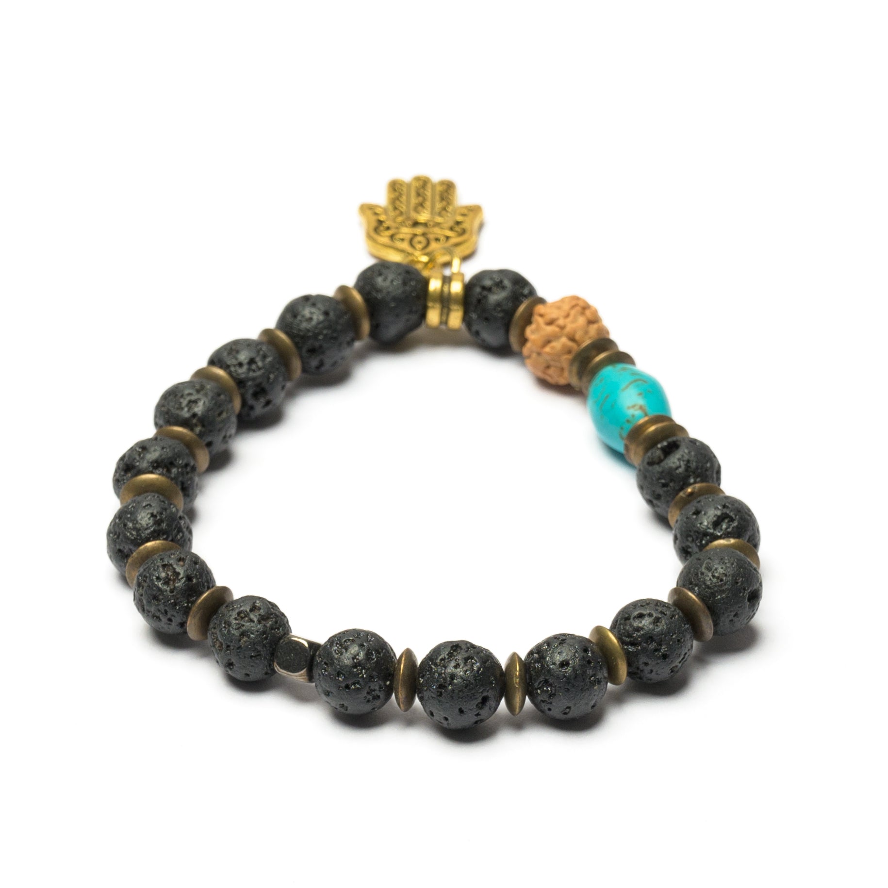 Mixed Stone Bead Charm Bracelet