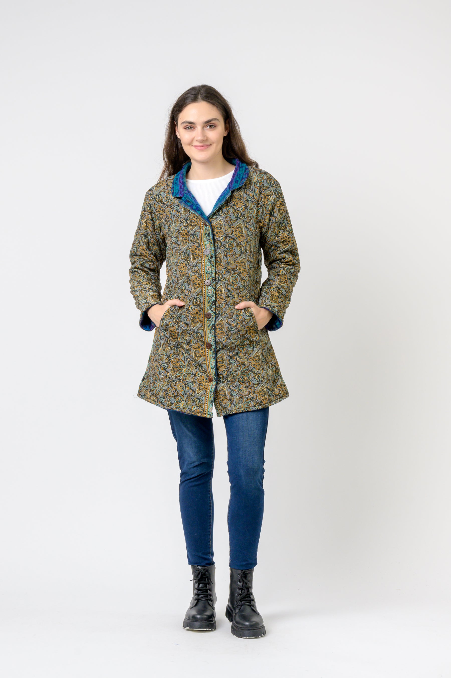 Rhea Patterned Tagai Jacket