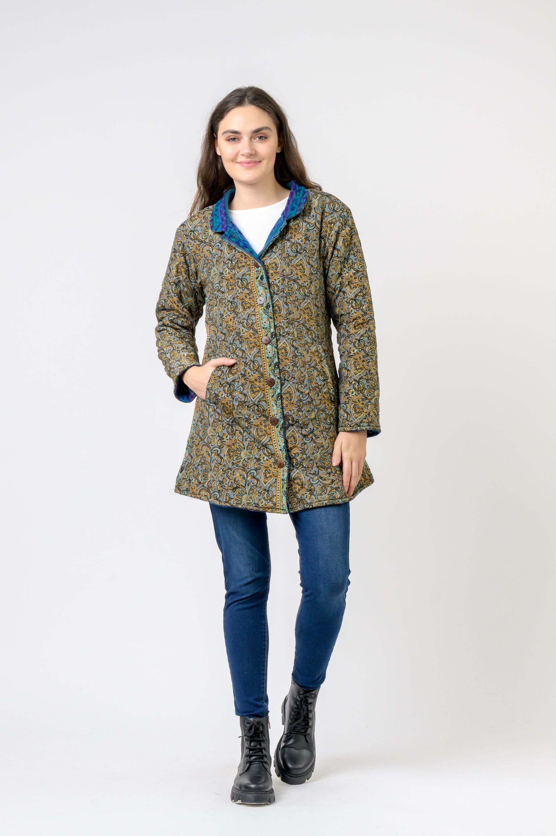 Rhea Patterned Tagai Jacket