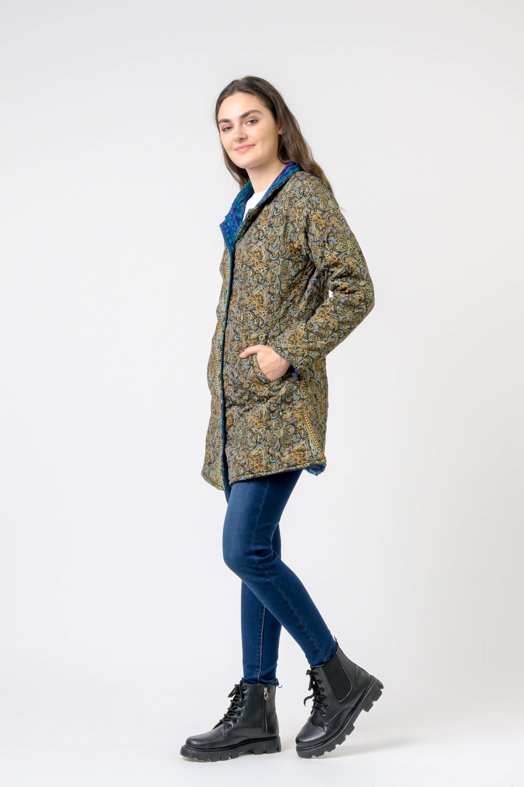 Rhea Patterned Tagai Jacket