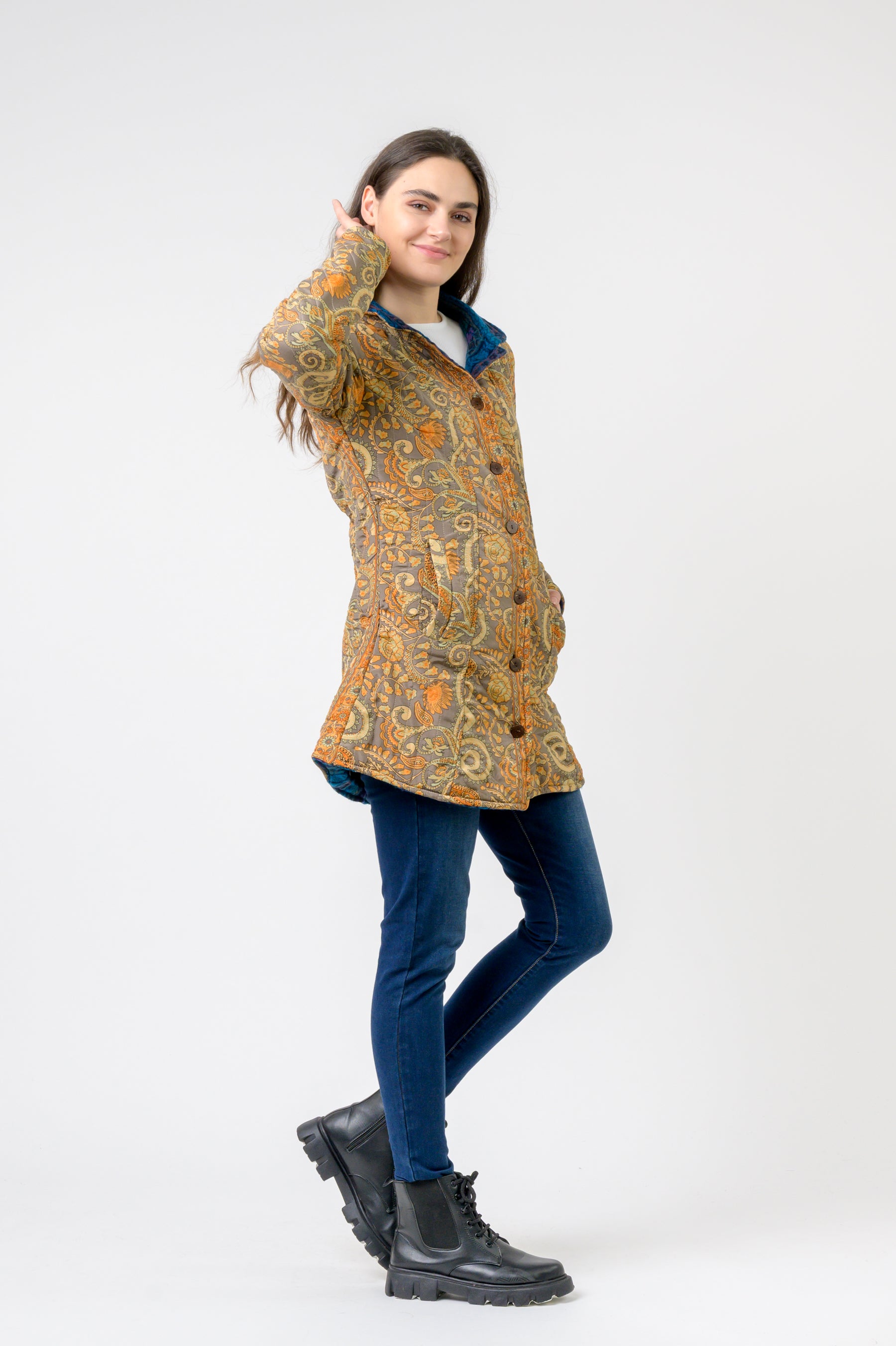 Rhea Patterned Tagai Jacket