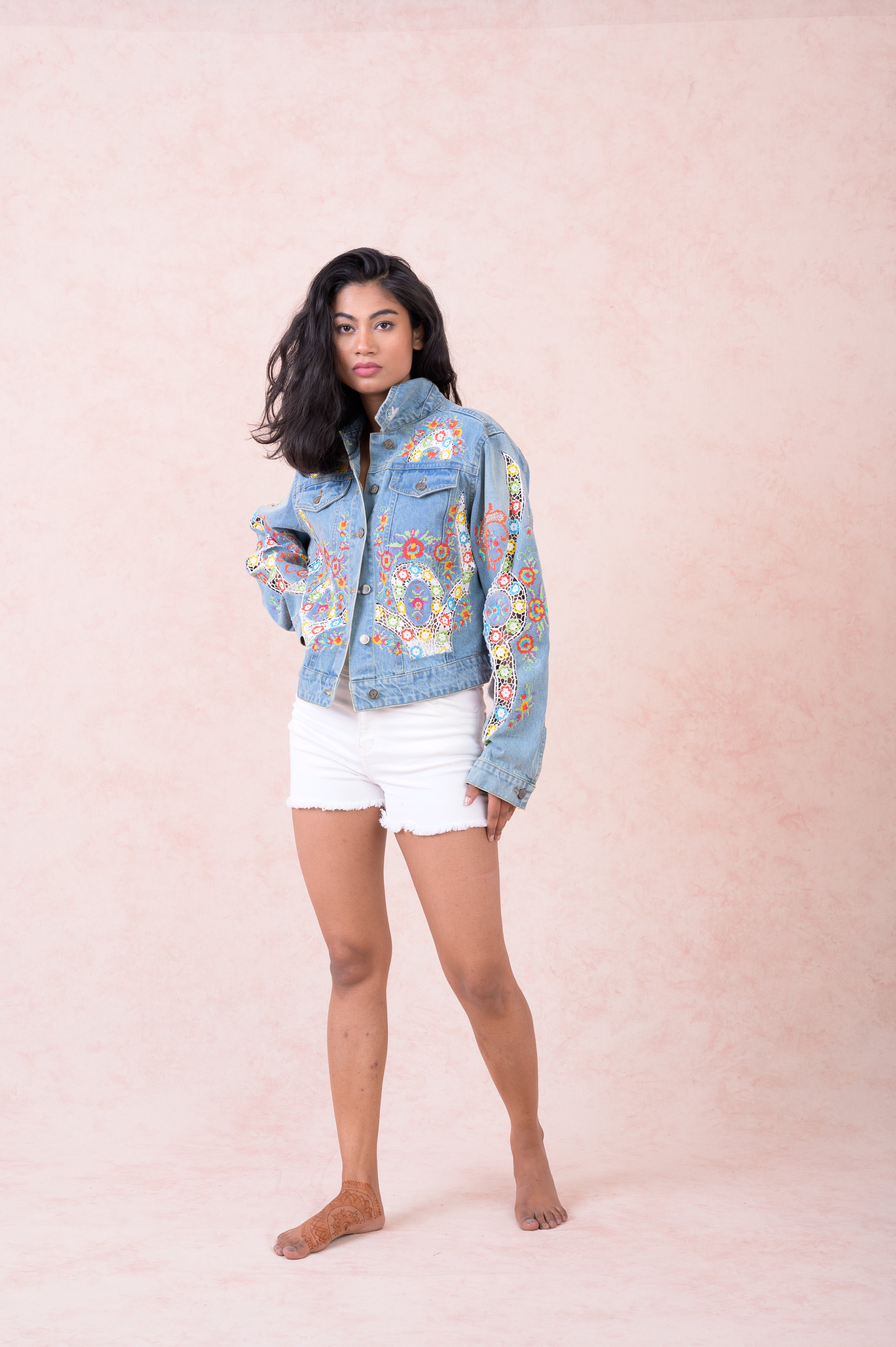 Rhea Embroidered Denim Jacket