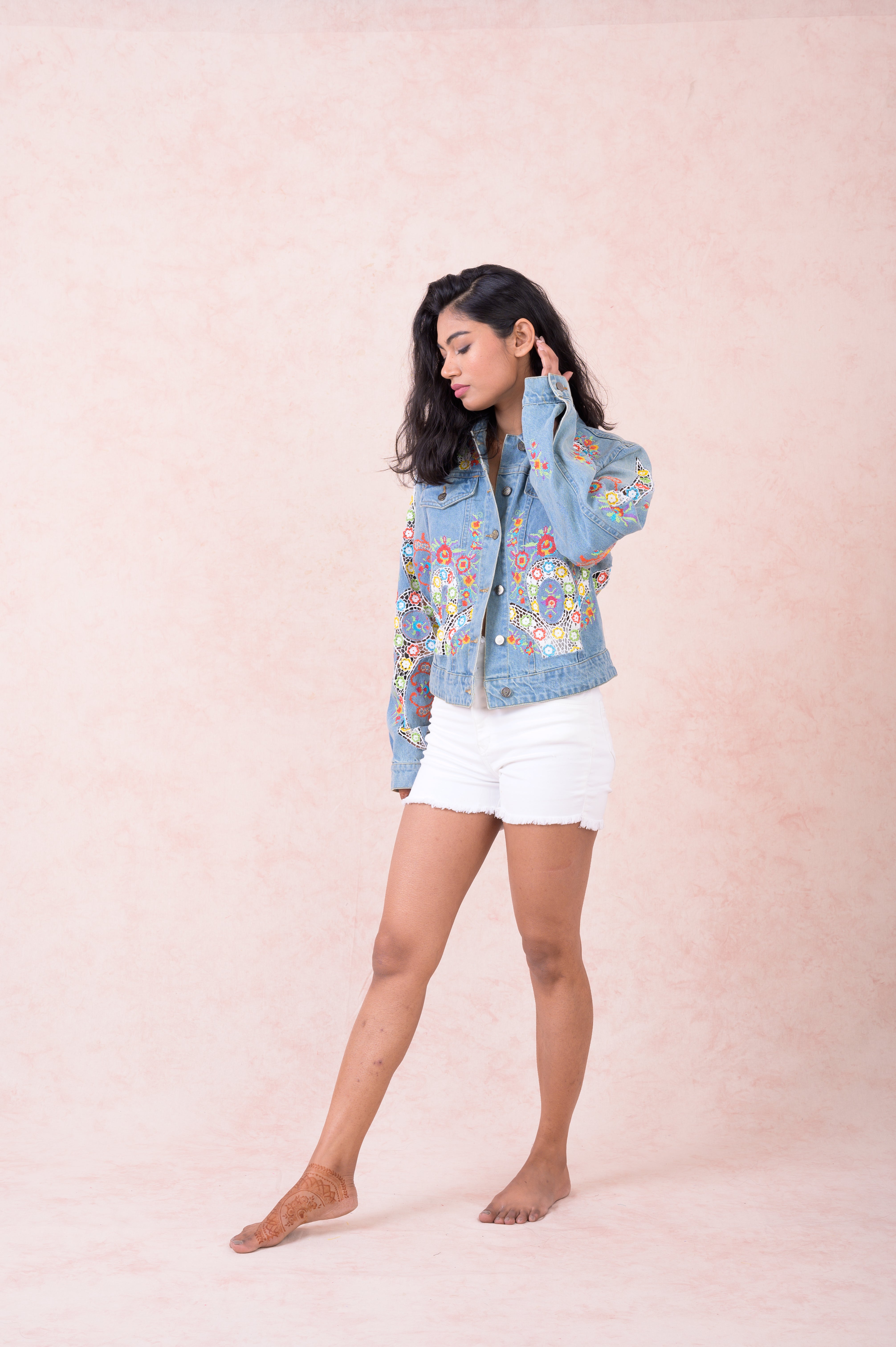 Rhea Embroidered Denim Jacket